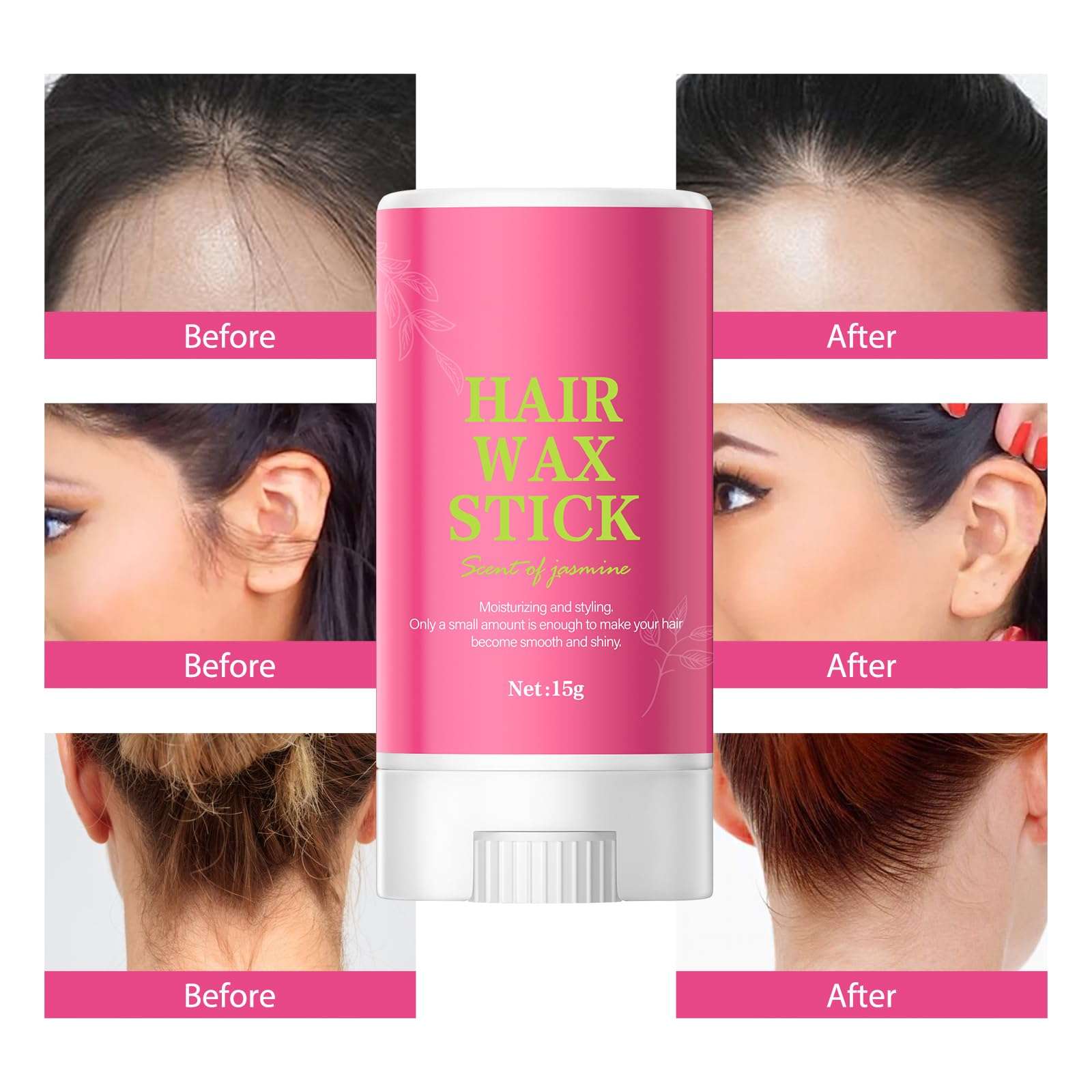 OUPEICHARM Hair Wax Stick for Women,Controls,Tame Flyaways,Smooths Hair,Strong Hold,Styling Wax Stick Hair 4