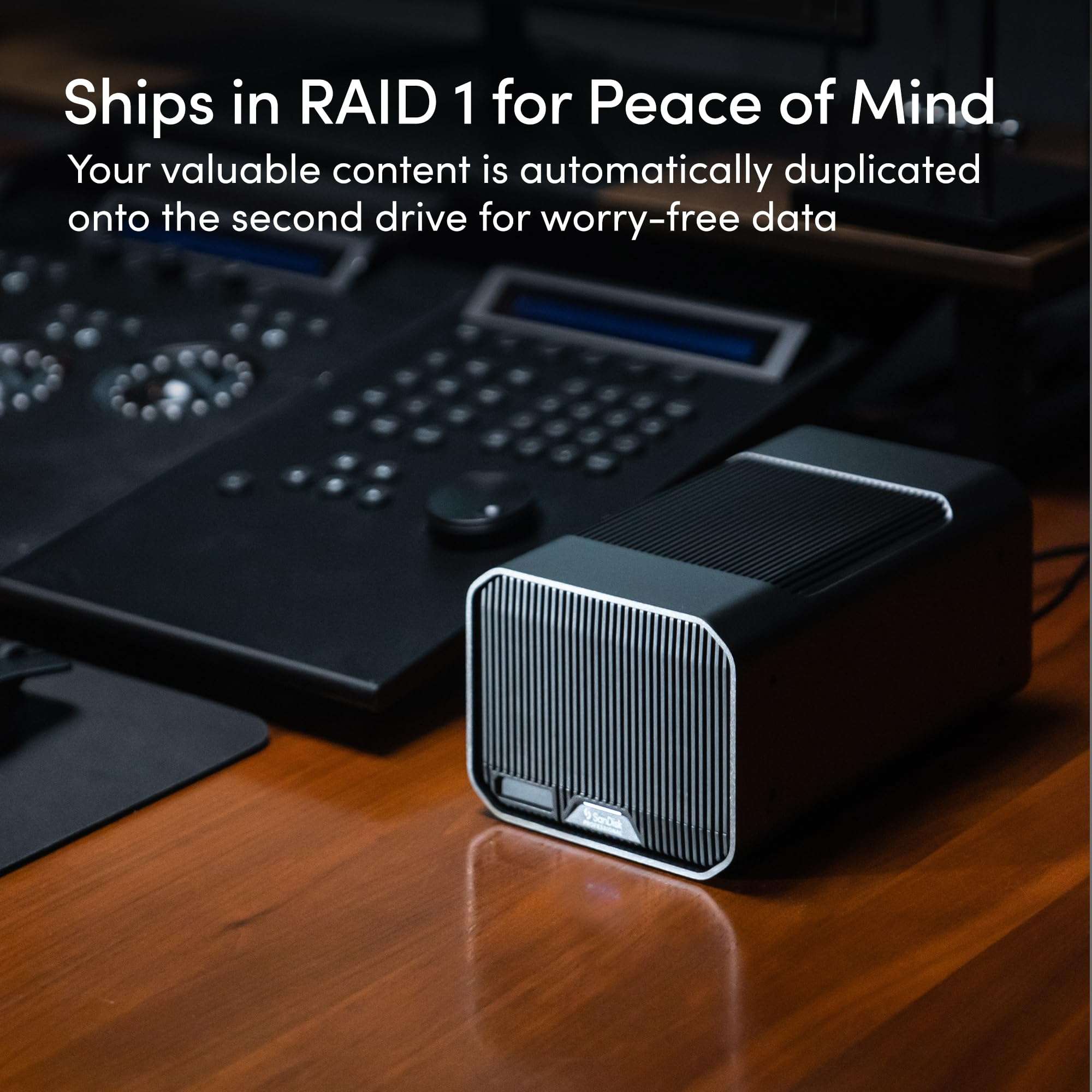 SanDisk Professional 12TB G-RAID Mirror - External HDD, RAID with Redundancy, Thunderbolt 3, USB (10Gbps), 7200RPM Ultrastar Hard Drive, Up to 250MB/s Read in RAID 1 - SDPHH2H-012T-NBAAD 3