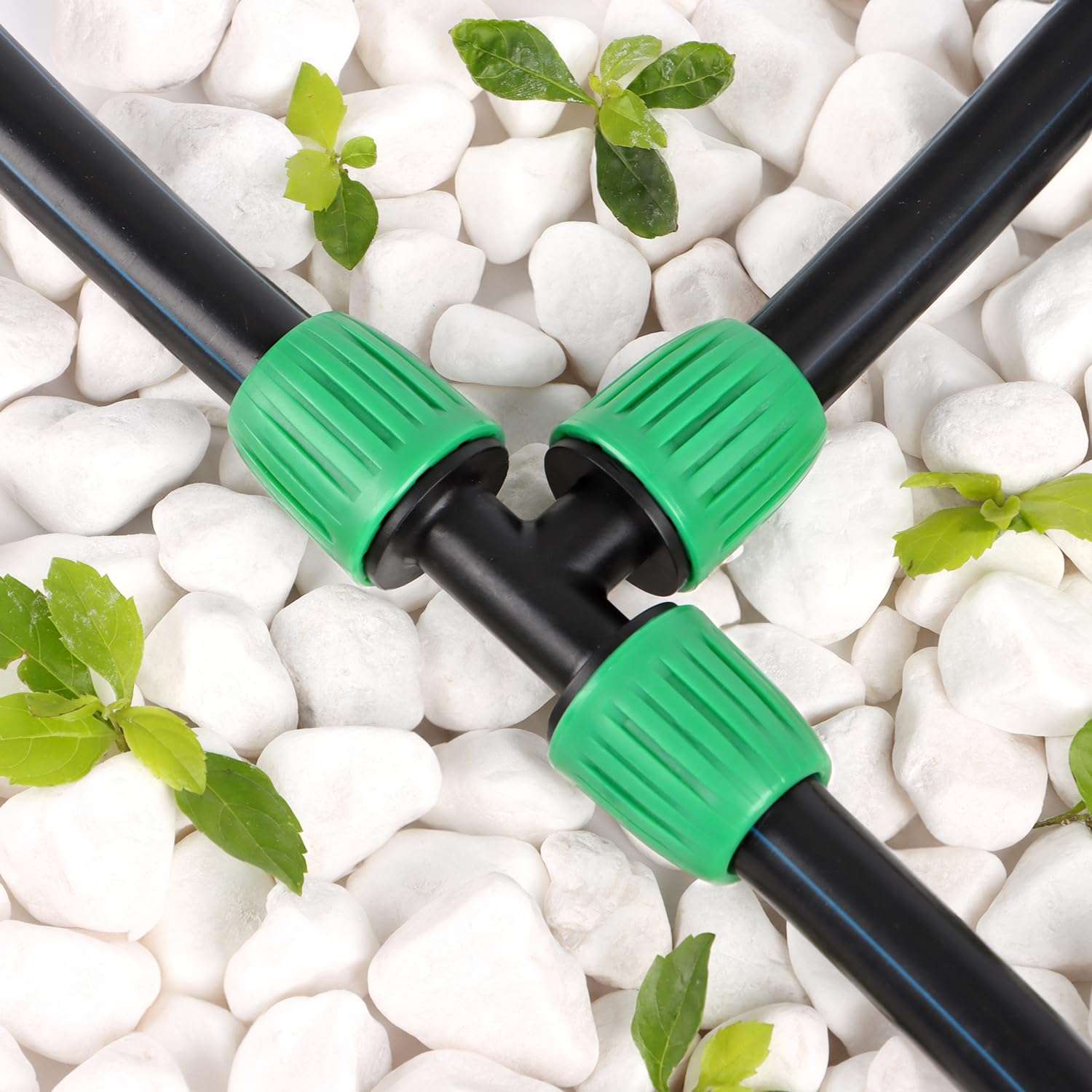 RedChili 14 Pcs 1/2 Inch Irrigation Tubing Tee Fittings, (1/2" ID x0.6-0.65" OD) 16mm Drip Tubing Barbed Locked Nuts Connectors Anti-Drop 1/2" T Parts for Garden Lawn Irrigation System 5