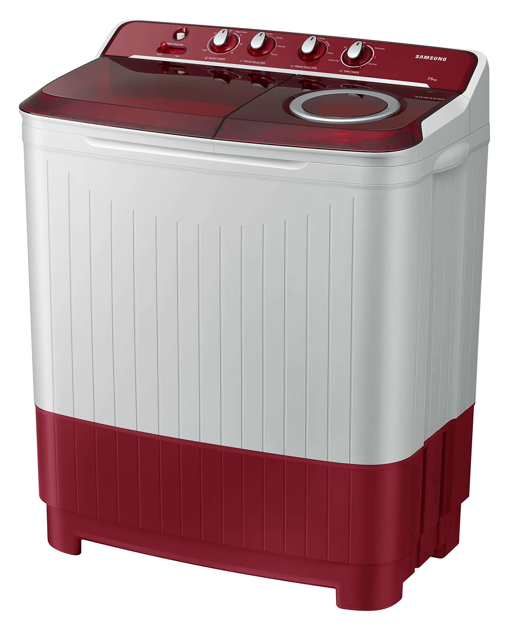 Samsung 7.5 Kg Inverter 5 Star Top Load Washing Machine (WT75B3200RR/TL, Light Grey & Red Base, Air turbo drying) 2