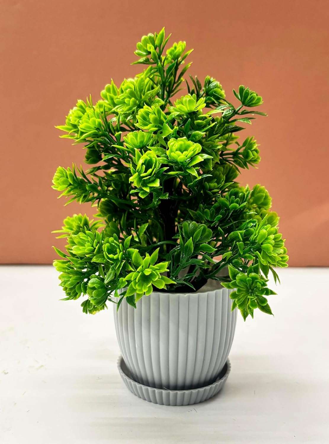 Dekorly Plastic 6 Packs Fake Plants Small, Mini Artificial Plants Indoor For Home Farmhouse Bathroom Shelf Décor (Multi, Height : 17Cm) 5