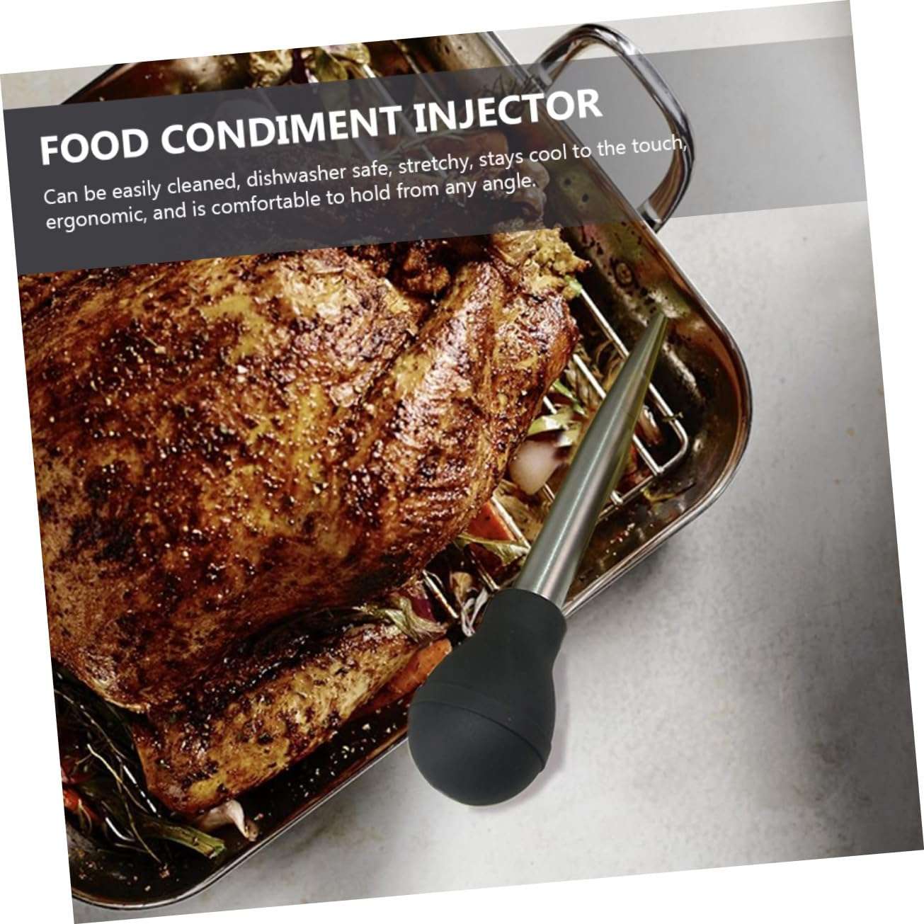 DEARMAMY Turkey Baster Set for Cooking Meat Injection Tool Food Injector Kitchen Meat Injector Spice Injector for Grilled Meat Injector Easy to Use Maintain 6