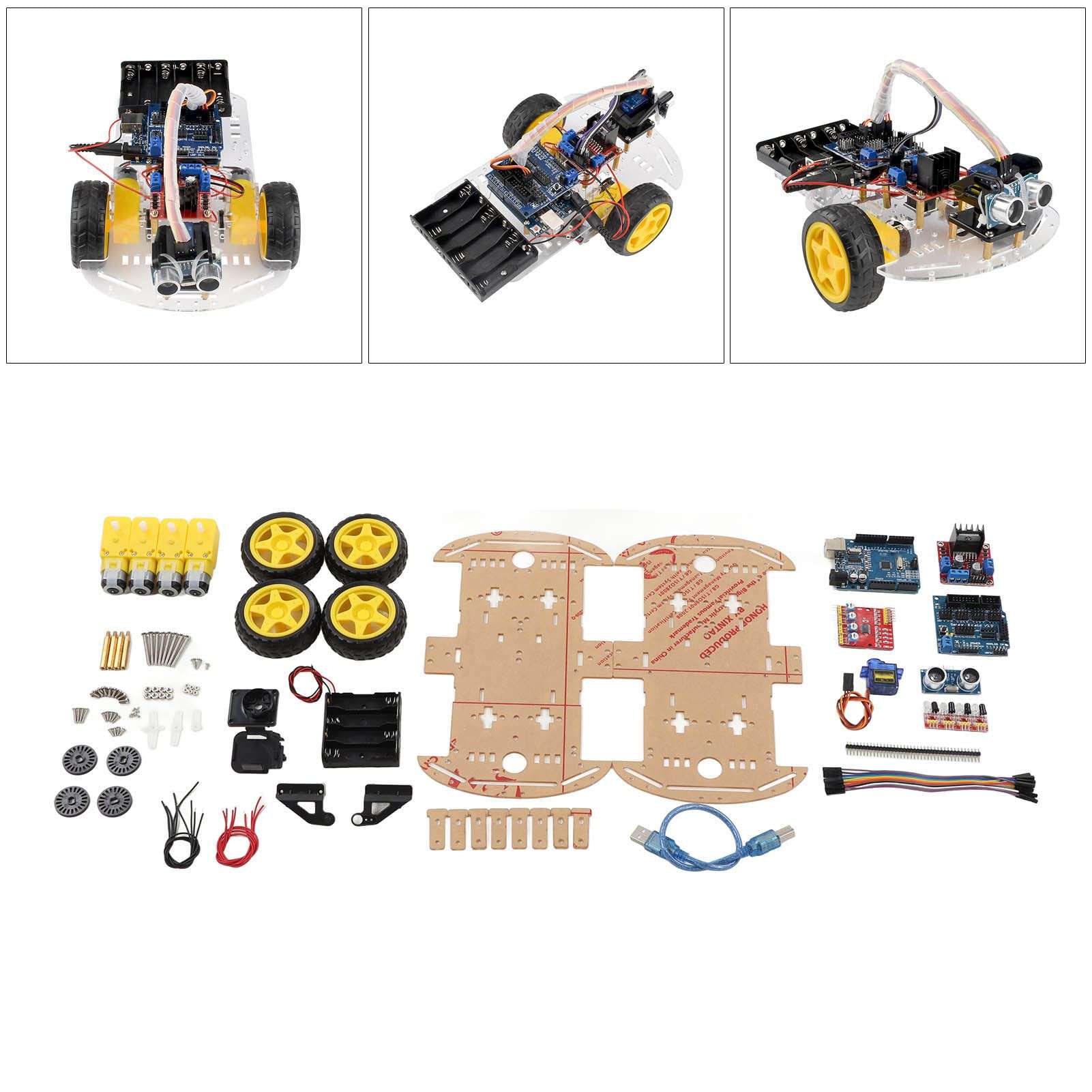 Respicefinem Stable Robot Kit 25. 0×17. 0×5. 0 Smart Robot Car Chassis Kit Tracking Motor Robot Smart Car for 4Wd Smart Robot Car Chassis Kit Control 3