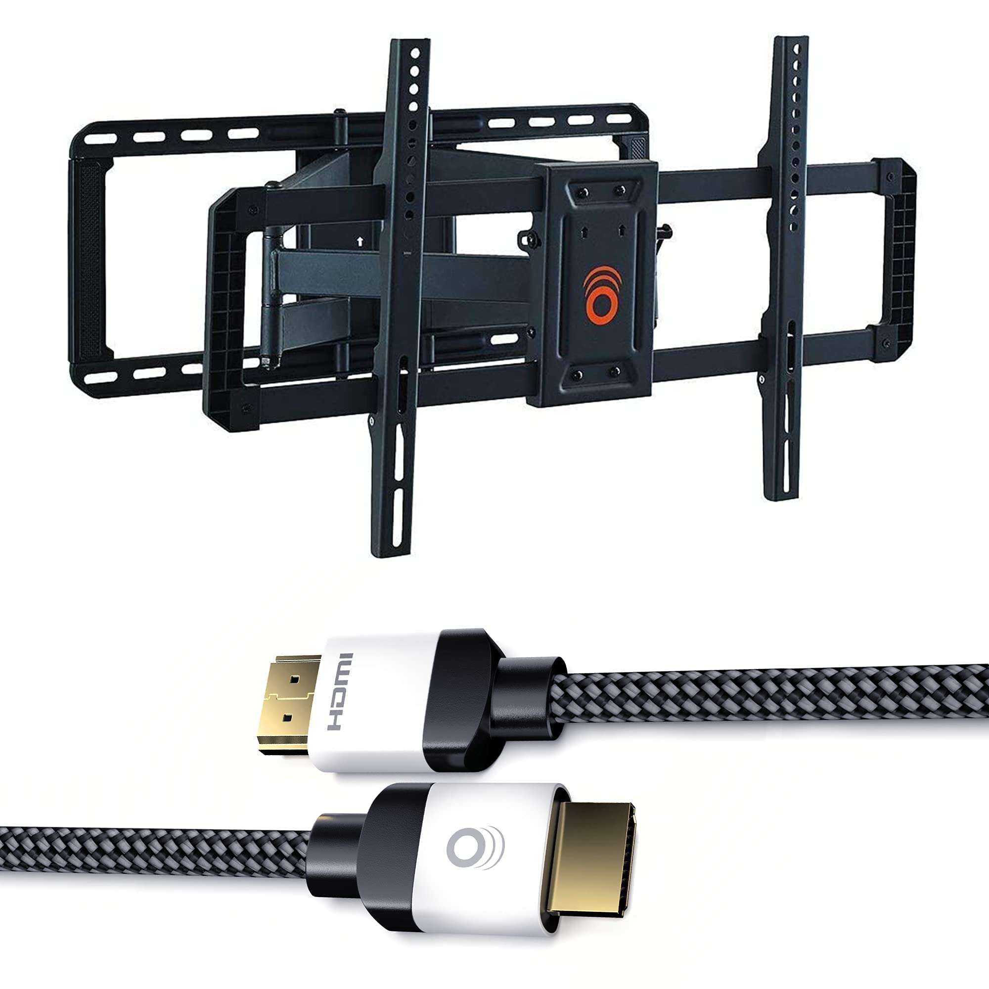 ECHOGEAR TV Wall Mount with Ultra High Speed HDMI 2.1 Cable - Mount TVs Up to 90" & Extend, Swivel, & Tilt Your Screen - 6ft HDMI Cable is Certified to Support Latest HDMI Standard 2