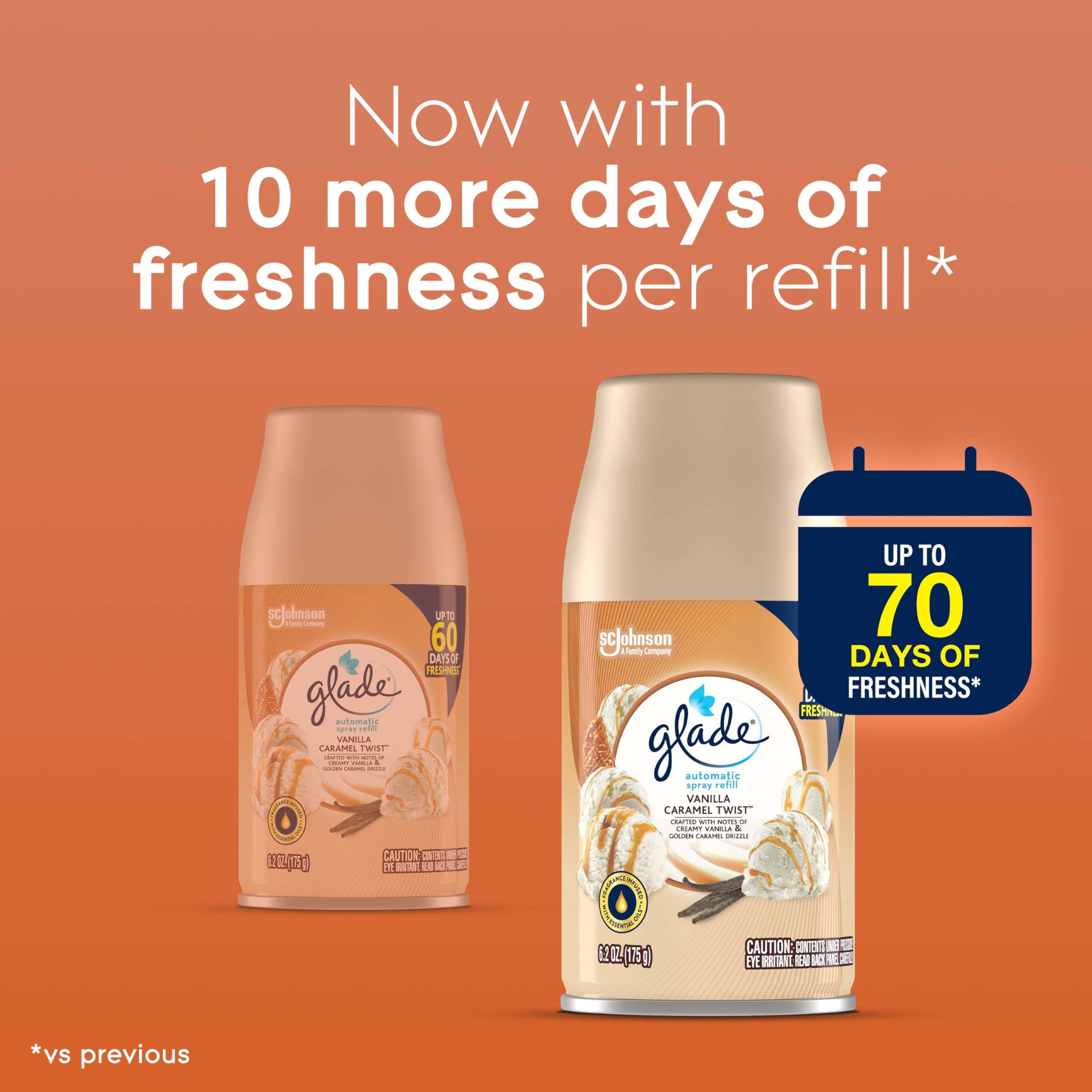 Glade Automatic Spray Refill, Air Freshener for Home and Bathroom, Vanilla Caramel Twist, 6.2 Oz 5