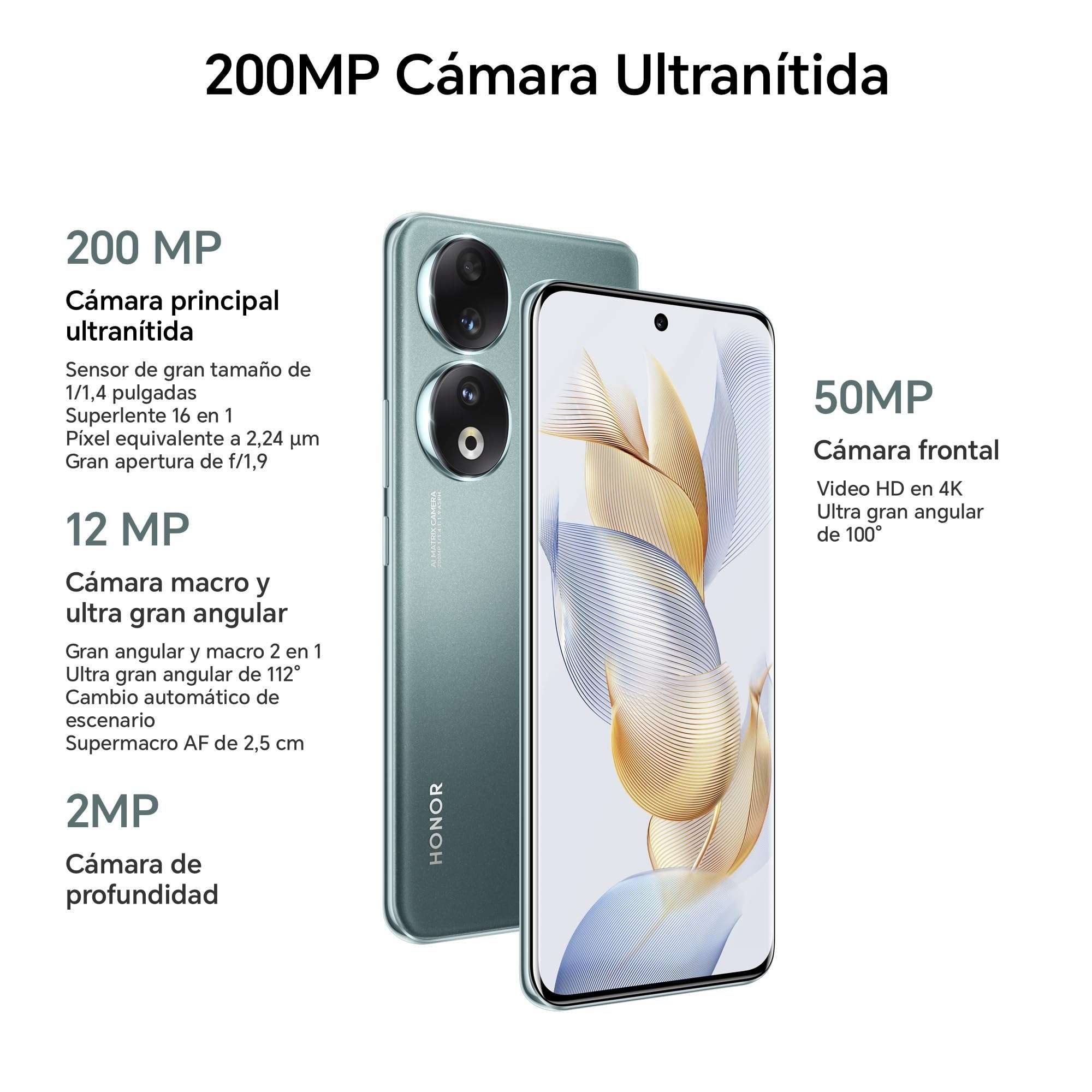 HONOR 90 Dual-SIM 512GB ROM + 12GB RAM (Only GSM | No CDMA) Factory Unlocked 5G Smartphone (Diamond Silver) - International Version 2