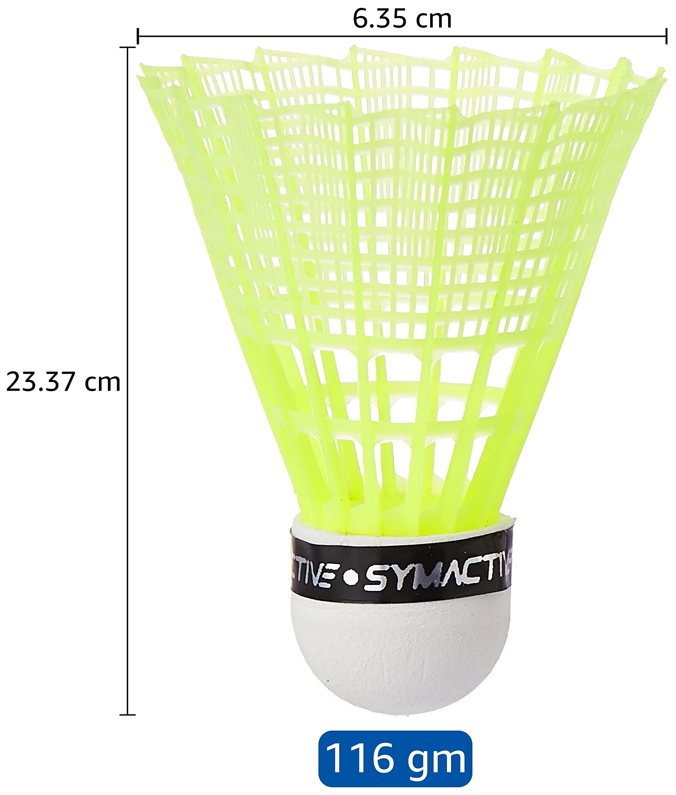 Amazon Brand - Symactive Nylon Shuttlecock (S222, Yellow) - Set of 6 5