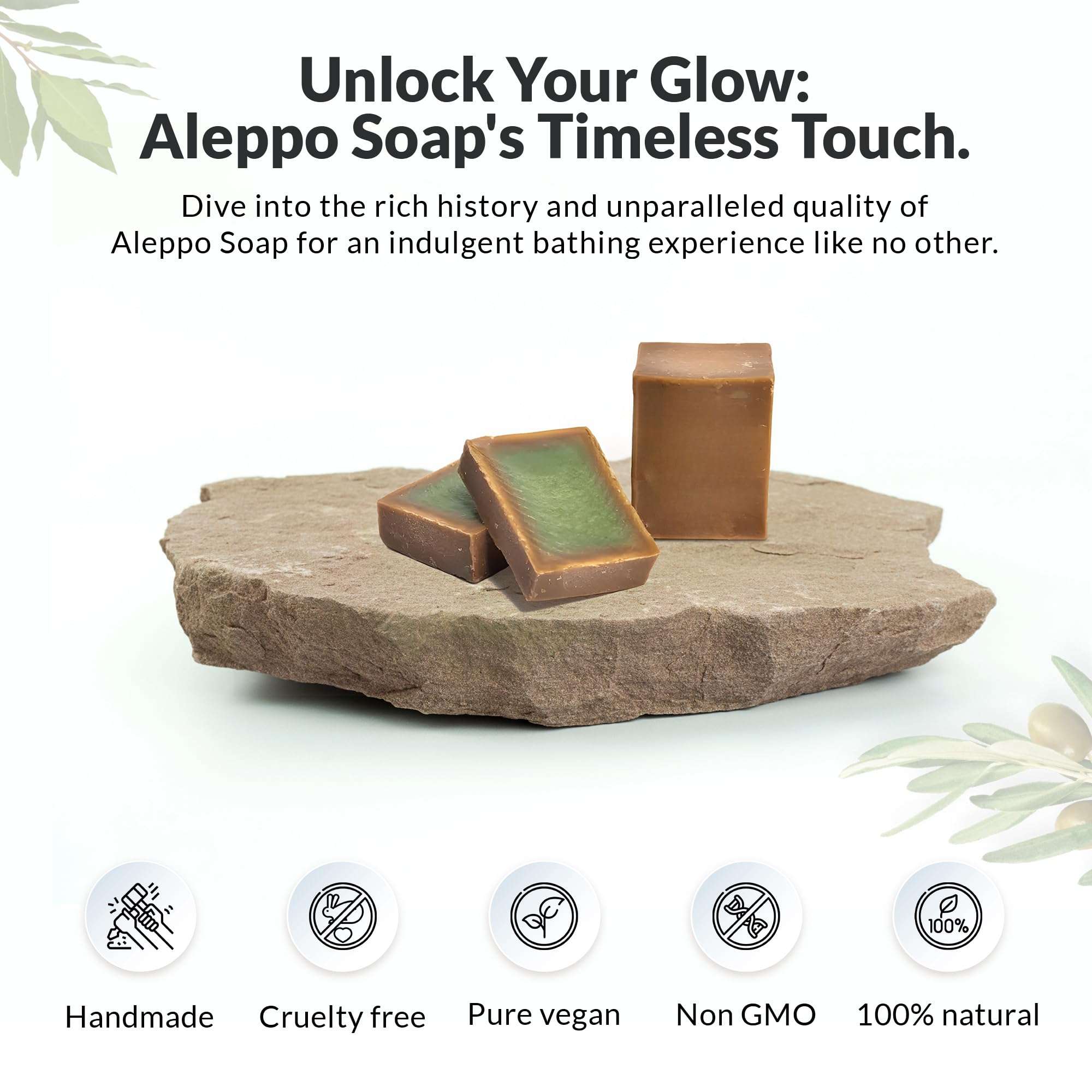 Natural Aleppo Soap – 5% Laurel Oil & 95% Olive Oil, Vegan, Gentle Hydrating Cleanser, Eco-Friendly & Handmade, Versatile for Face, Body & Hair, Suitable for All Skin Types 6