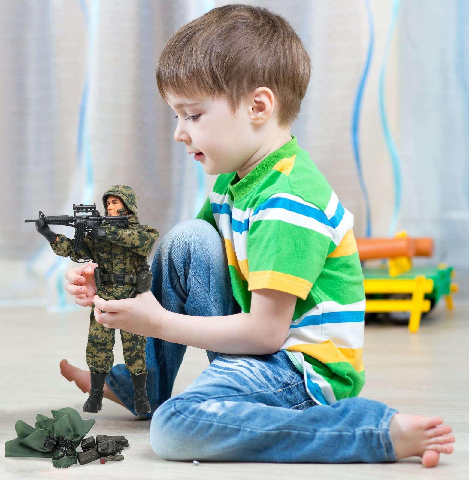 Click N' Play 12-Inch Army Men Action Figures, Military Toys Marine NBC Specialist - Clothes, Weapons Stuff - Army Guys, Elite Force, Soldier Man, SWAT, World Peacekeepers - Men Toys for Boys 4