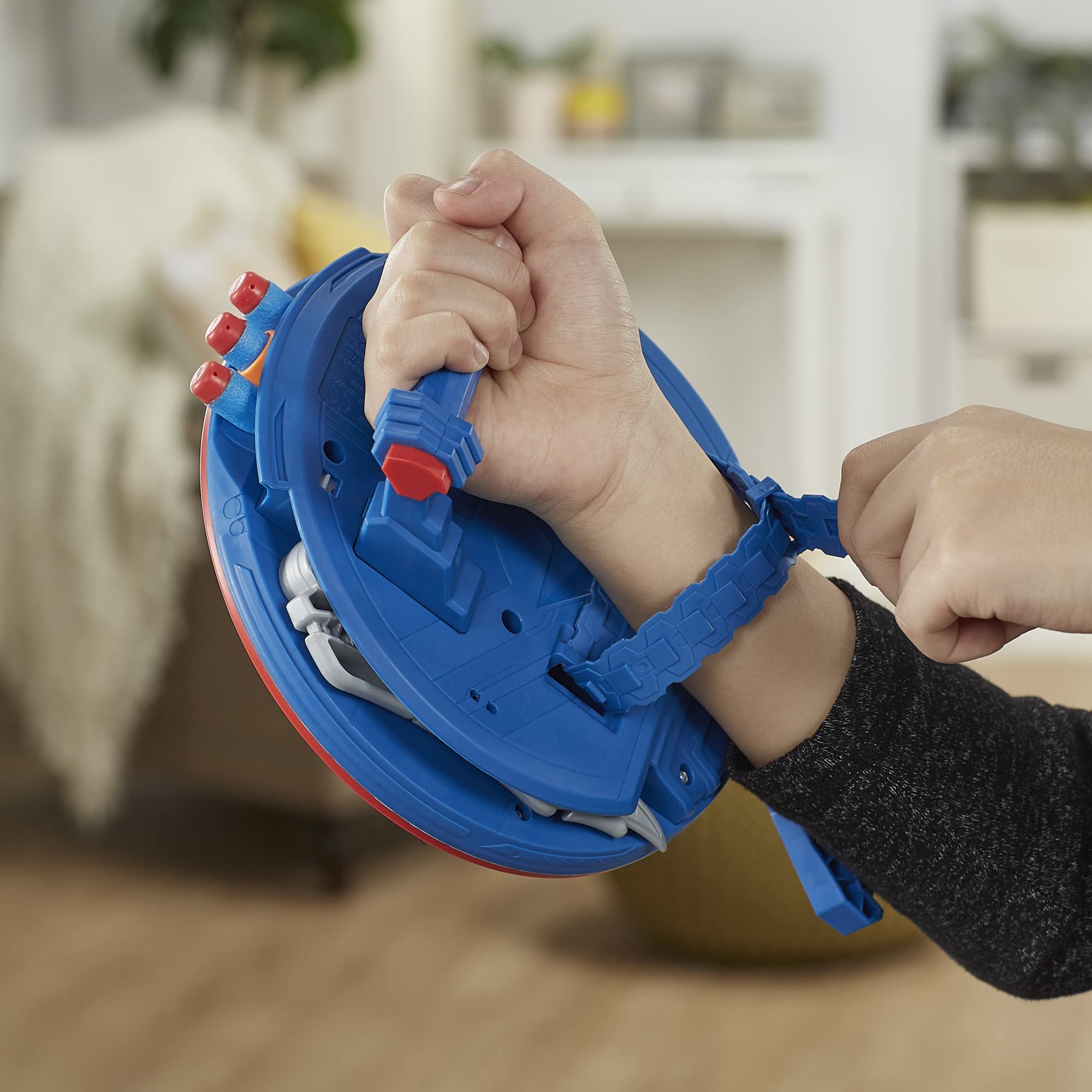 Marvel Mech Strike Mechasaurs Captain America Redwing Blaster, NERF Blaster with 3 Darts, Role Play Super Hero Toys for Kids Ages 5 and Up 4