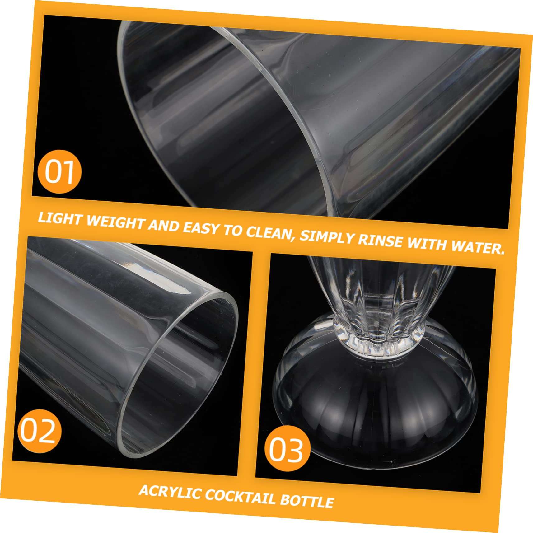 PRETYZOOM Acrylic Cocktail Bottle Wine Cup Set of 2 Milk Mugs Unbreakable Drinking Cups 425ml Smooth Surface Easy to Clean 3