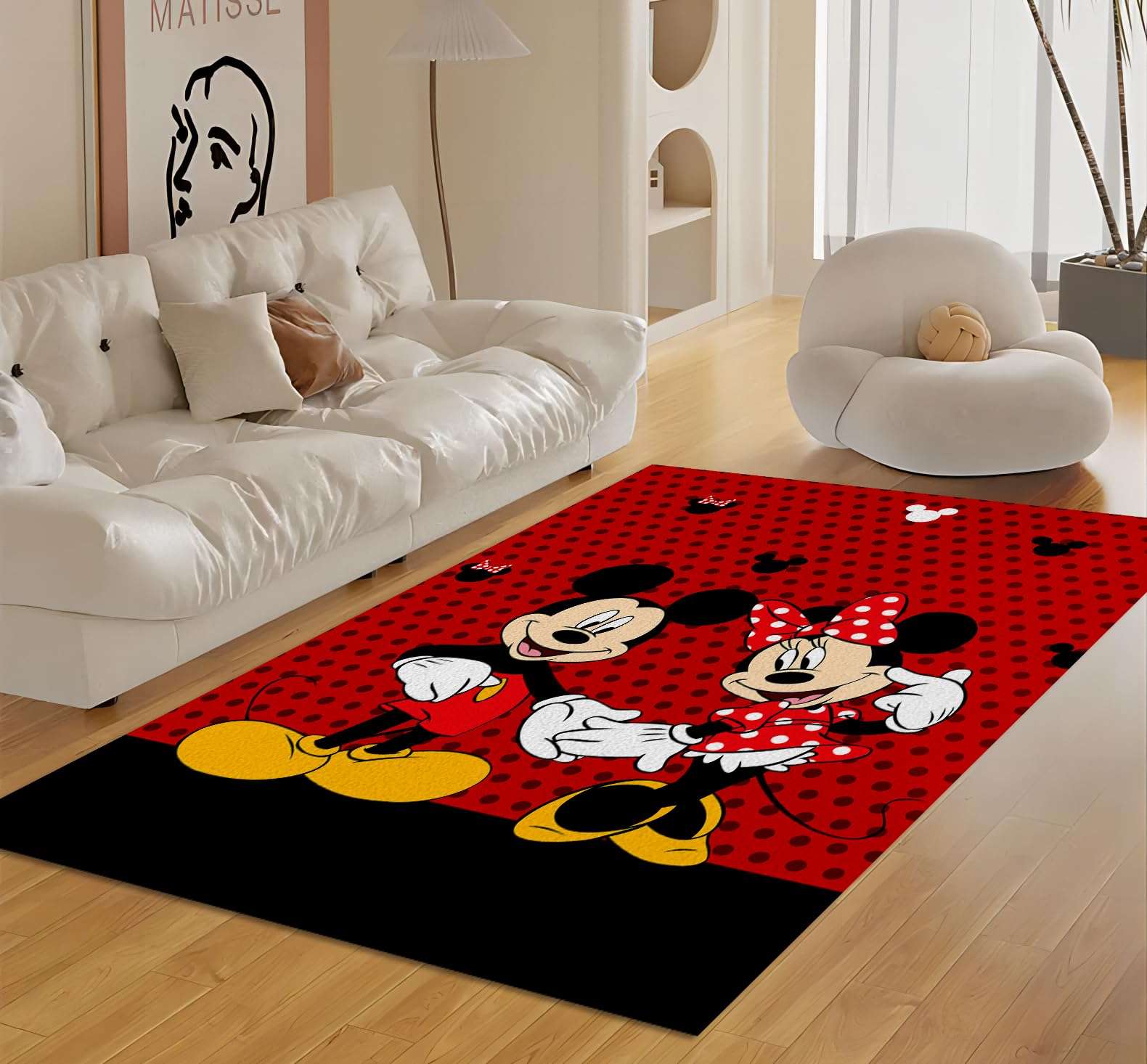 PooBa Cute Mouse Area Rug Cartoon Anime Popular Rug Movie Cartoon Character Carpet for Livingroom Child Room Bedroom Playroom Home Decor Floor Mat 3' x 4' 5