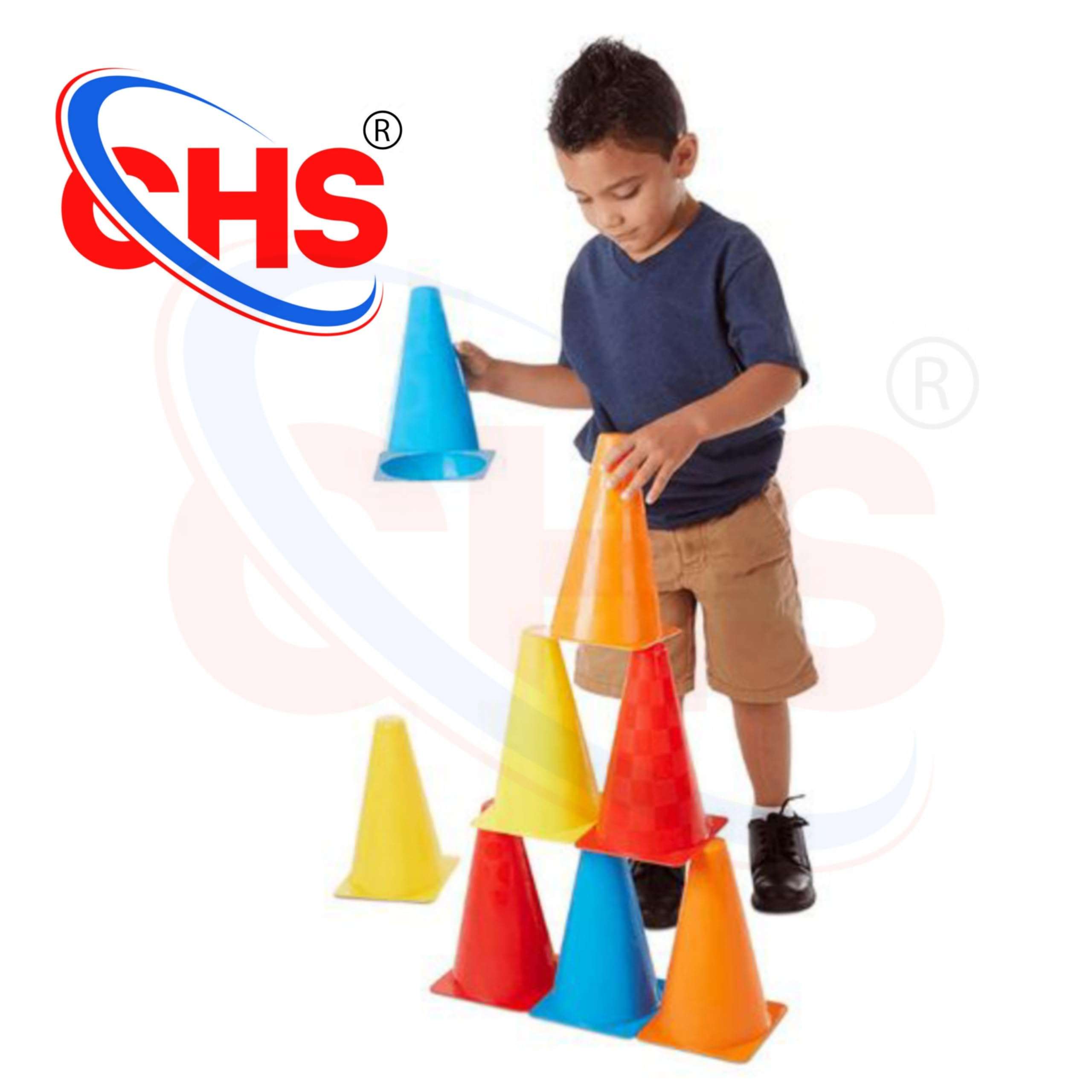 CHS Adjustable Speed Agility 2Meter Ladder with (5 Runge) 6-Pieces 6-inch Marker Cone and 6 Saucer Cones Training/Fitness/Stamina Building Kit 5