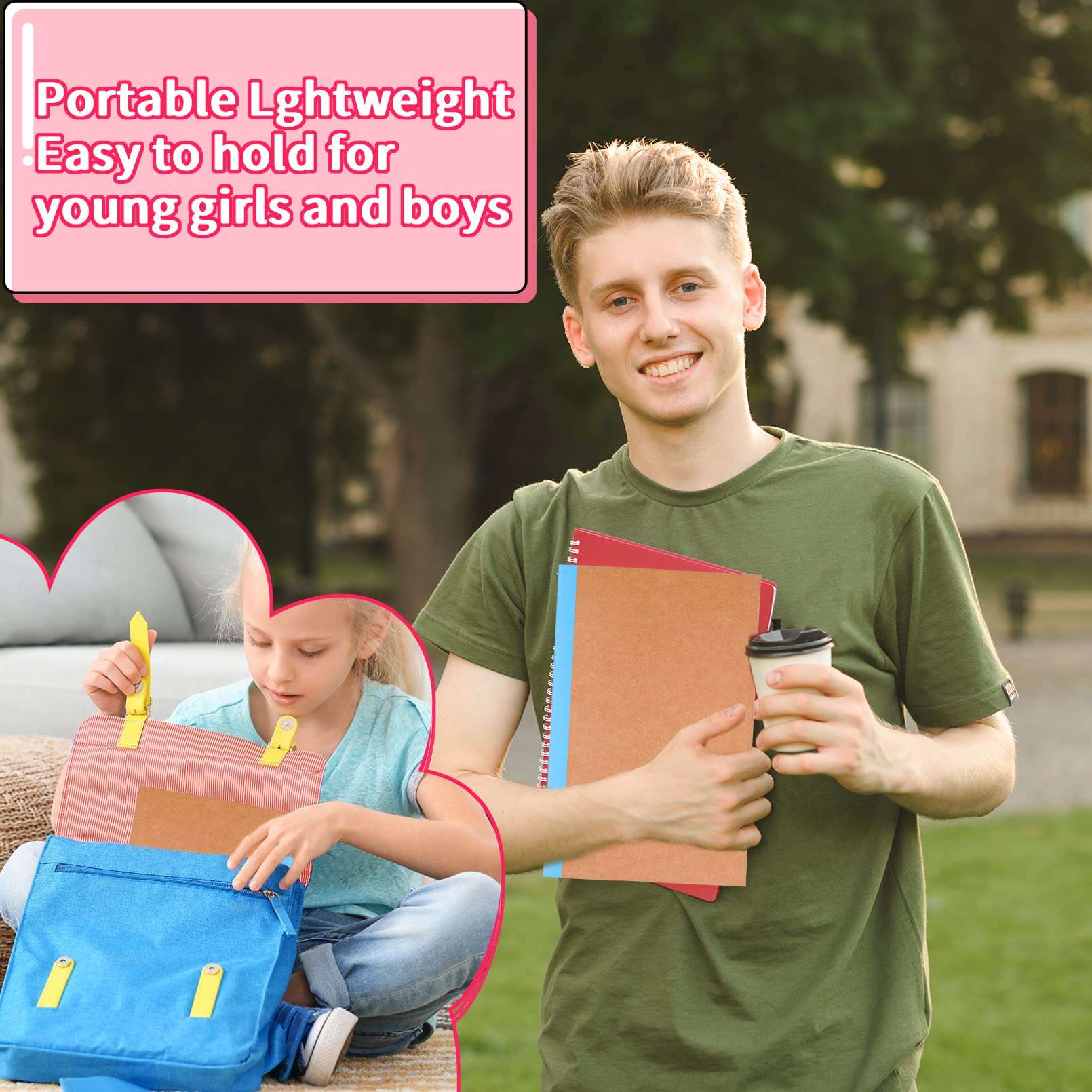 Yihurlm 24 Pack Composition Notebooks Bulk,A5 Kraft Notebooks 60 Pages,Lined Pages Travel Journals with Rainbow Spines,Composition Notebook Wide Ruled for School Office Home,8.3 X 5.5 in, 8 Colors 4