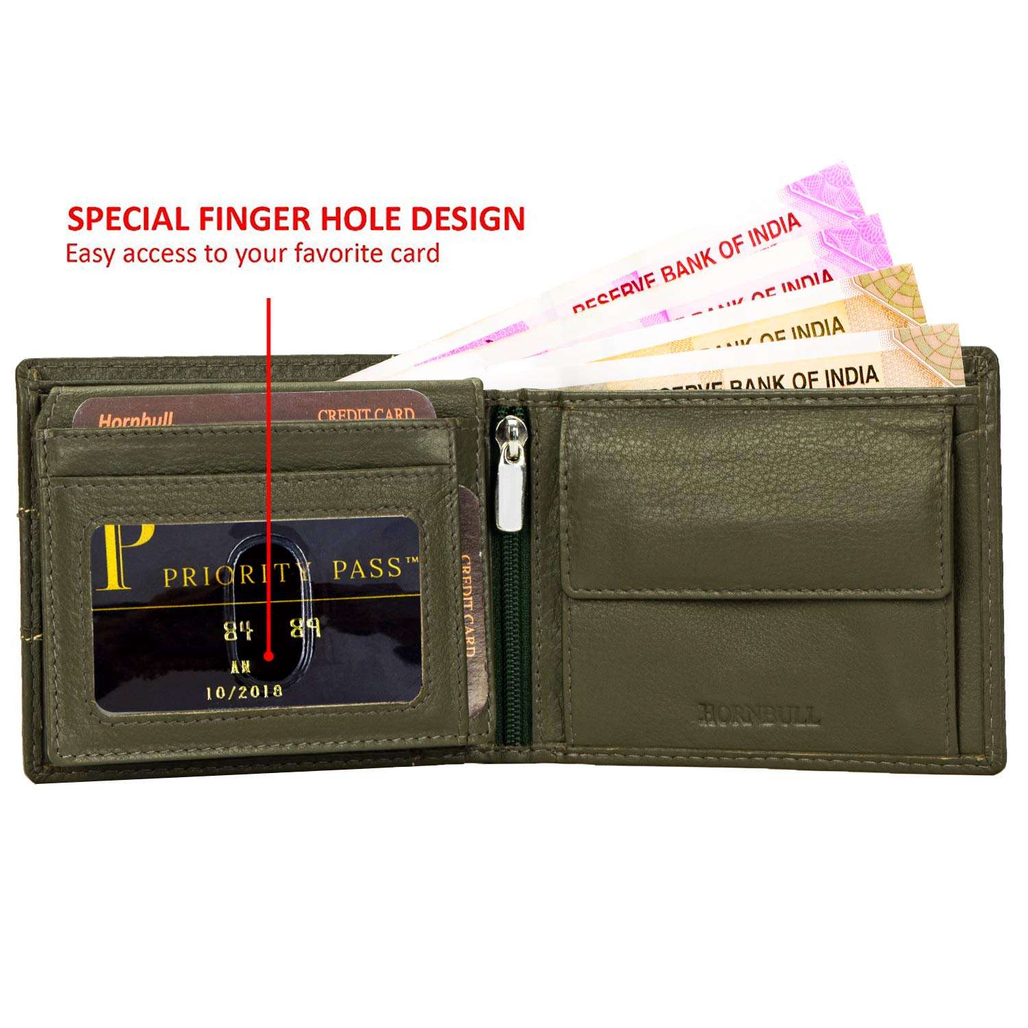 HORNBULL Edward Olive Leather Wallet for Men | Wallets Men with RFID Blocking | Mens Wallet 6