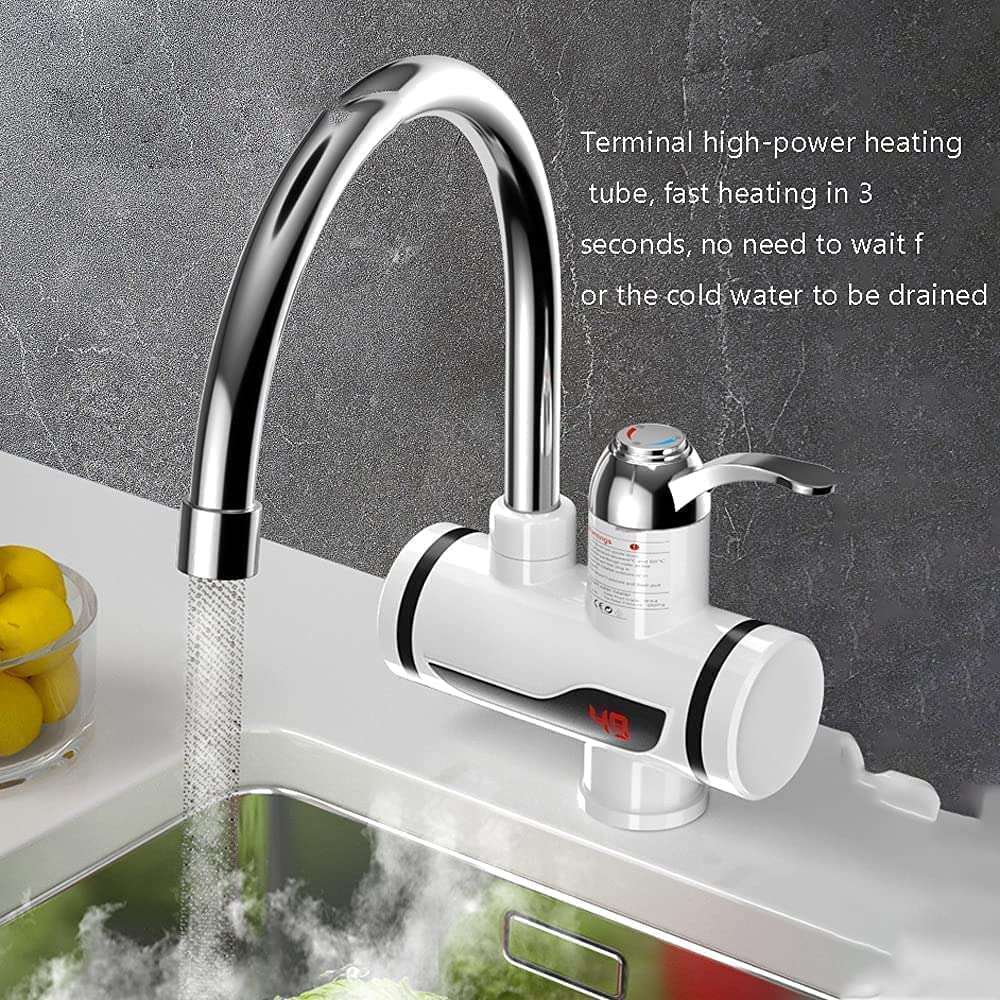 Instant Electric Water Heater Faucet Tap Hot Tap Home-Kitchen Water Heating Instantaneous Water Heater Tank Less for Tap,LED Electric Head Water Heaters for Home Kitchen 4