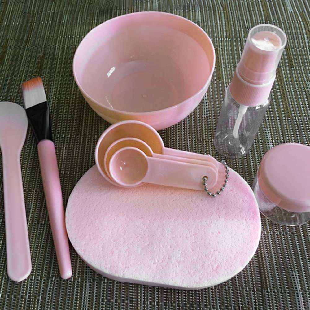Smalibal 9Pcs Face Mask Mixing Bowl Set, DIY Facemask Mixing Tool Kit, Facemask Mixing Tool Sets with Face Mask Mixing Bowl Brush Stick Spatula Spoon Sprays Bottle 3