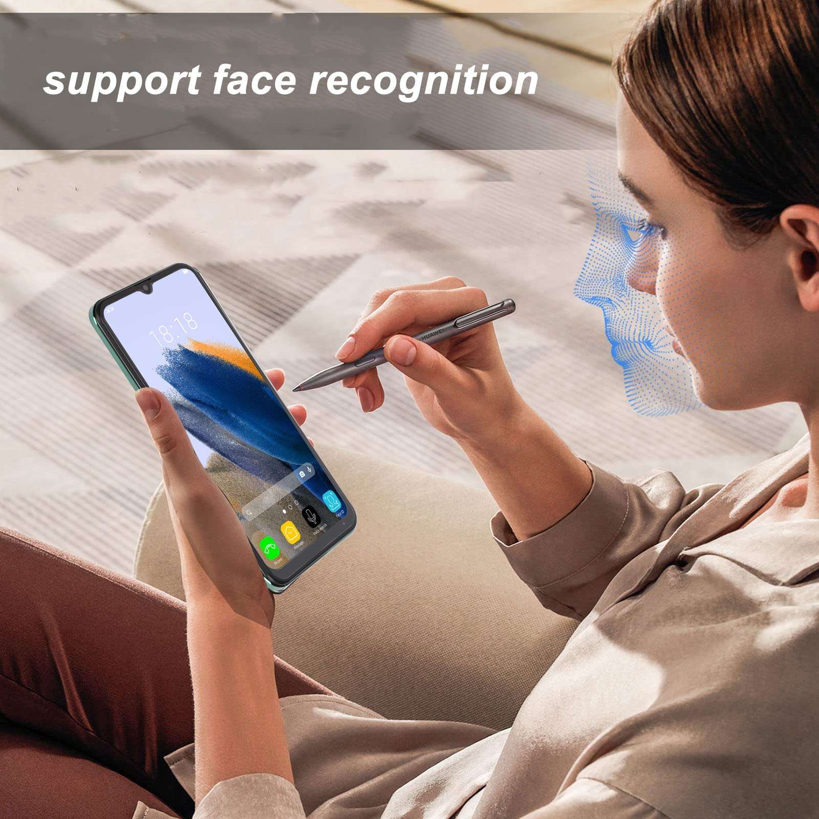 Unlocked Smartphones, 6.6 Inch HD Screen Green Smartphone, 8GB 64GB Cell Phone with Front 8MP and Rear 24MP Camera Supports Face Recognition, WiFi, BT, FM, GPS Function for Android 12(US Plug) 4