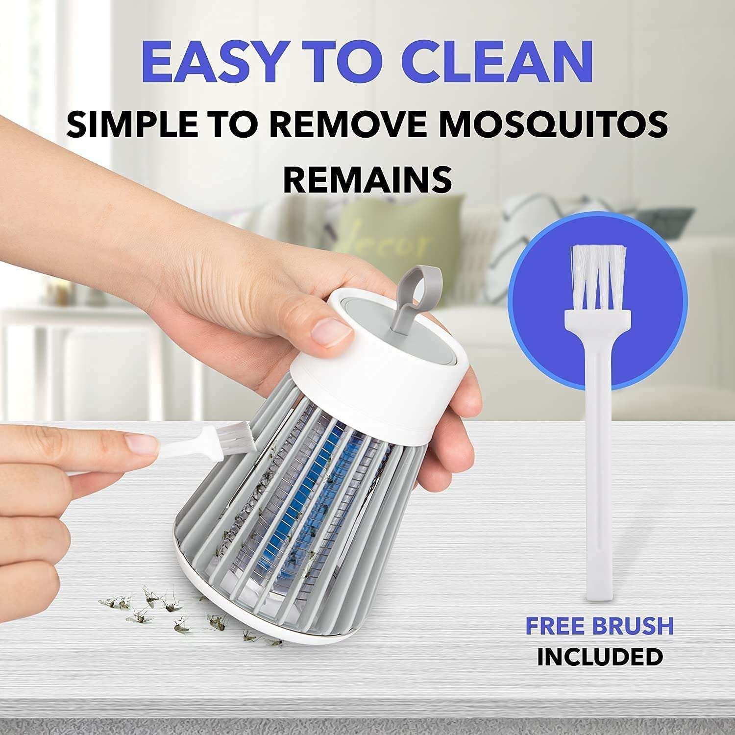 Flowtron Indoor Insect Trap: Eco-Friendly Electronic UV LED Mosquito Killer for Bug, Trap Lamp, Fruit Fly, Screen Protector - UV Light Lamp, Trap Flying Bugs -Child Safe, Non-Toxic (Grey & White) 4