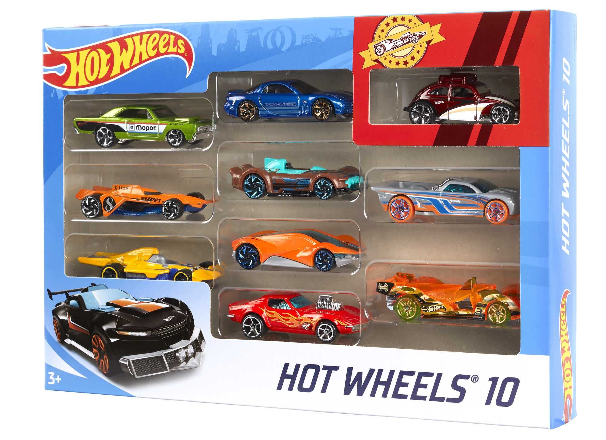 Hot Wheels 10 Cars Gift Pack, Assorted Metal Cars, Multicolor 5