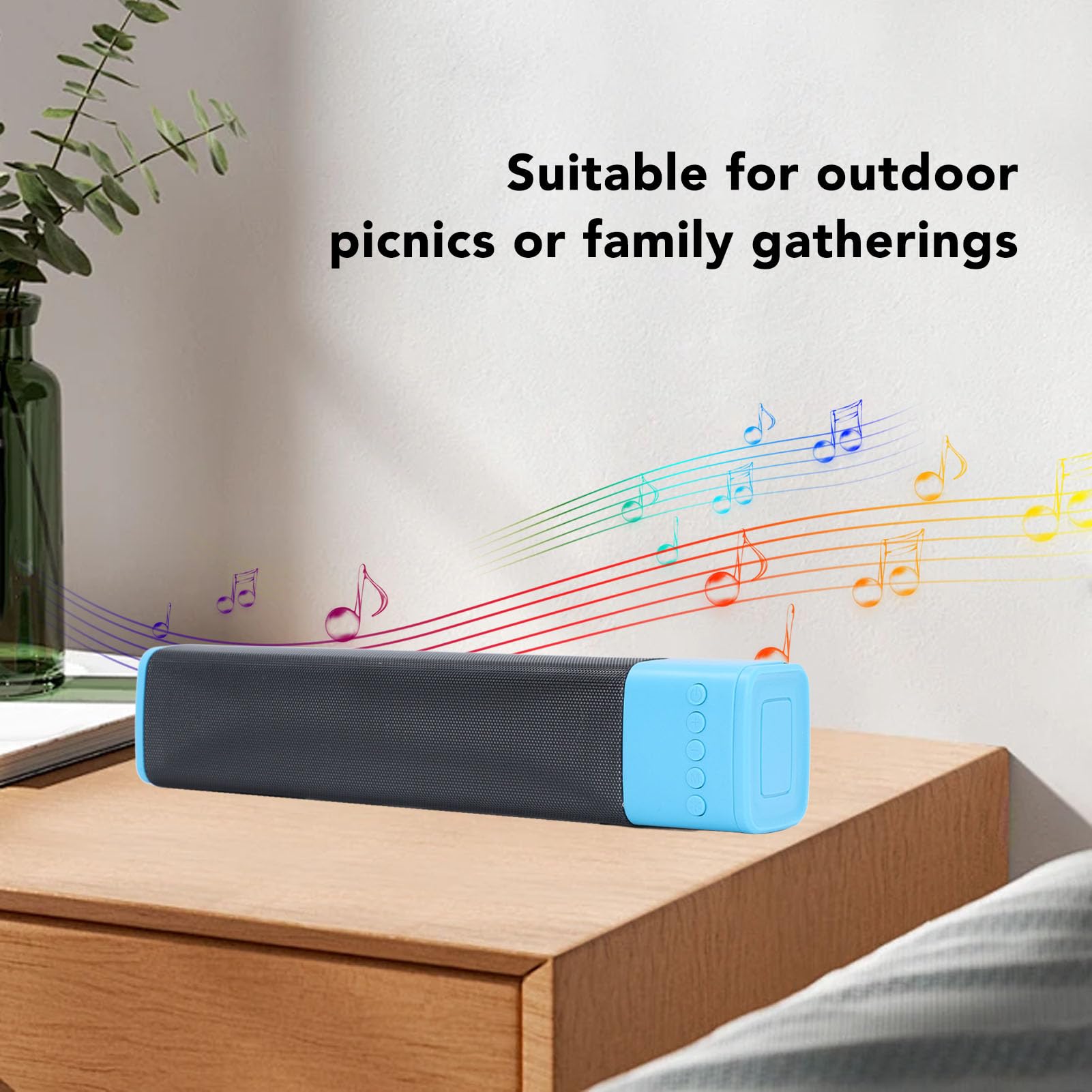 ZJchao Cordless RGB Soundbar, Cordless Speaker Dual 5W Soundbar RGB Light for Home Gathering (Blue) 6