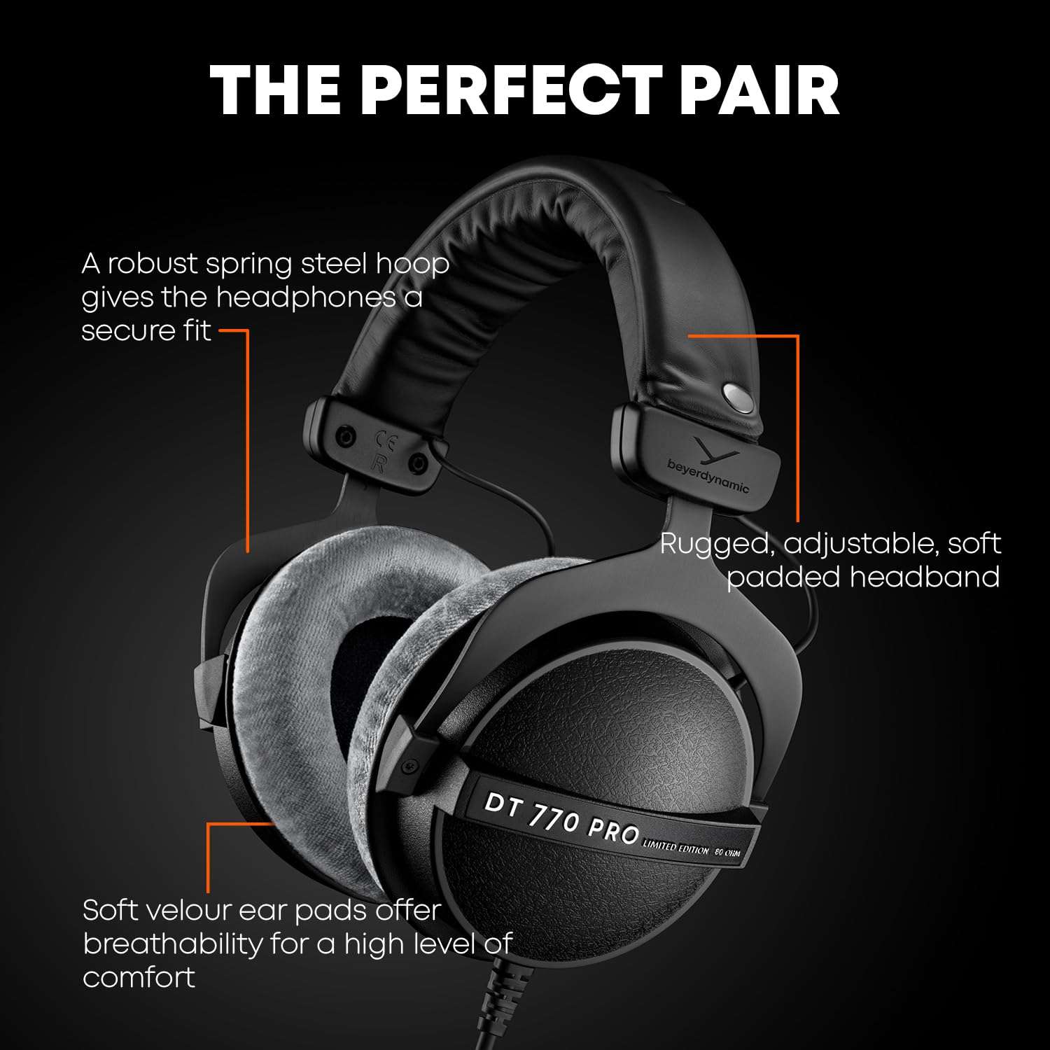 beyerdynamic DT 770 Pro 32 ohm Limited Edition Professional Studio Headphones, Gray 2