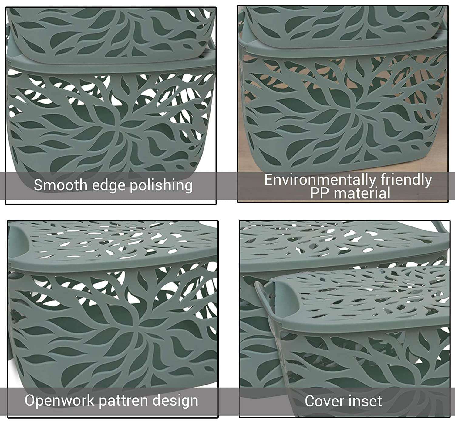 TIED RIBBONS Multipurpose Organizer Basket for Storage Vegetables and Fruit Bathroom Kitchen Storage (Set of 3, Plastic, Large) 3