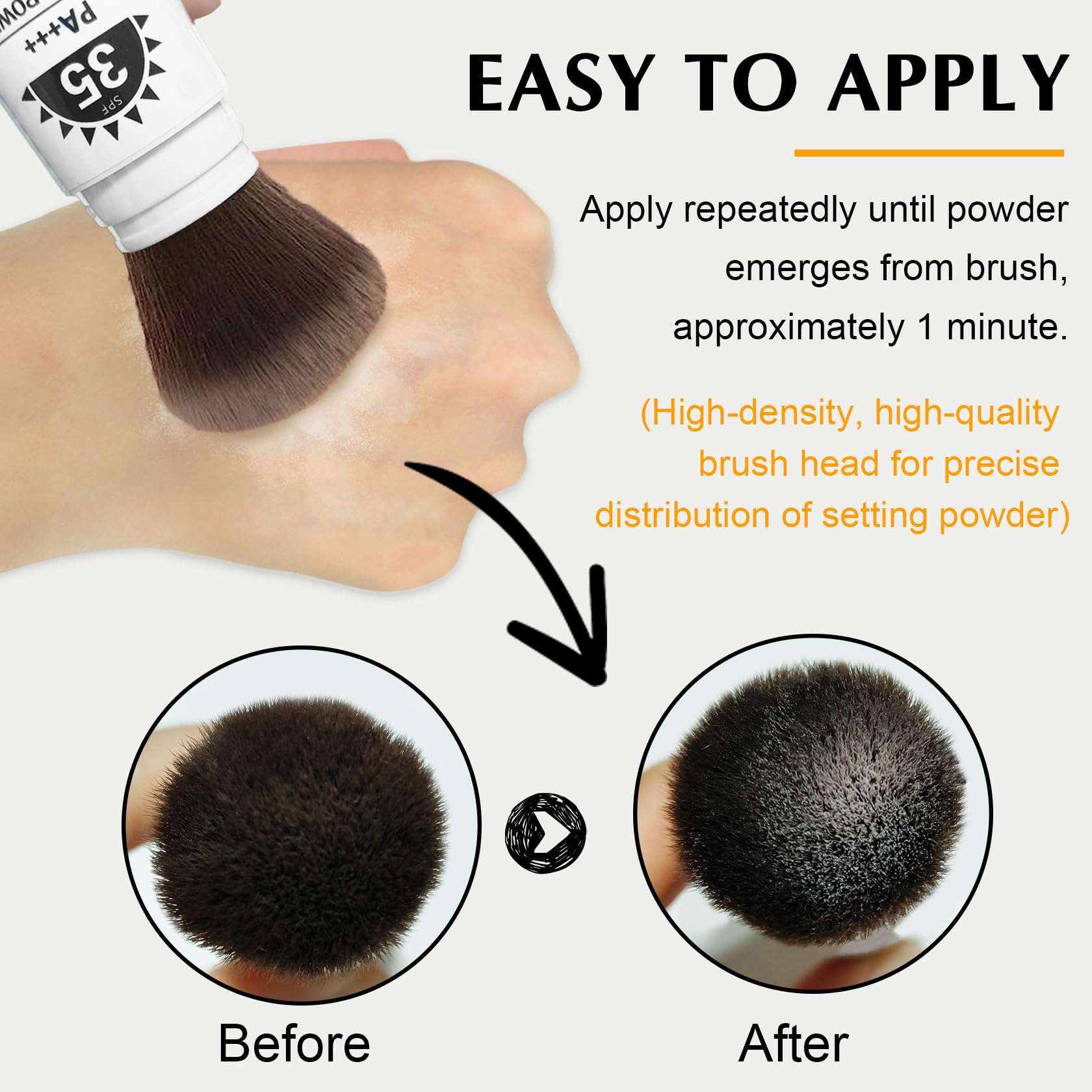 IONSGAKO Mineral Powder Sunscreen SPF 35 Setting Powder for Face Broad Spectrum Mineral Brush Powder Lightweight Breathable Oil Control Matte Finish for All Skin Tones(Medium) 6