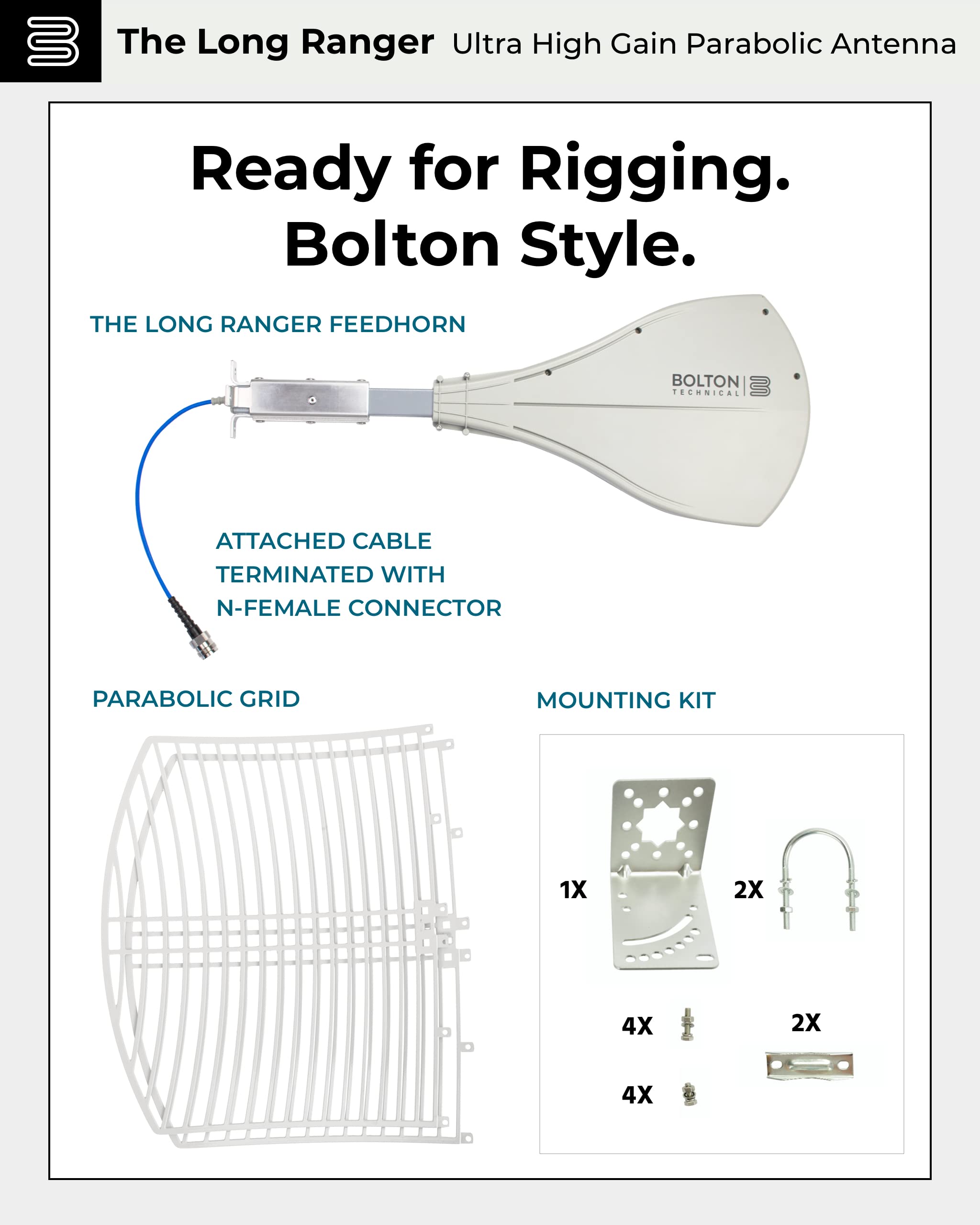 Long Range Cellular Antenna - up to 20 Miles Range | High gain Outdoor Cell Phone Booster Antenna +26db | All Cellular Bands LTE, 4G, 5G Ready, GSM | Works for All Carriers | Weatherproof | BT974822 5