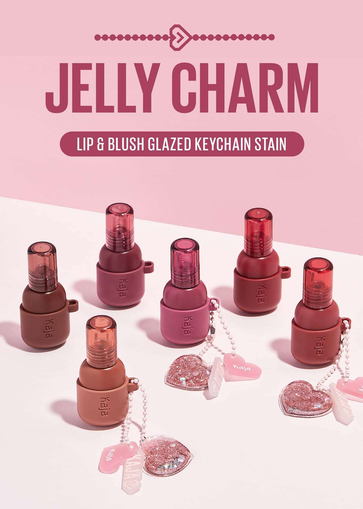 Kaja Lip & Blush Glazed Keychain Stain - Jelly Charm 01 Cherry Spritz + Beauty Bento Collection - Bouncy Eyeshadow Trio 08 Chocolate Dahlia Bundle 4