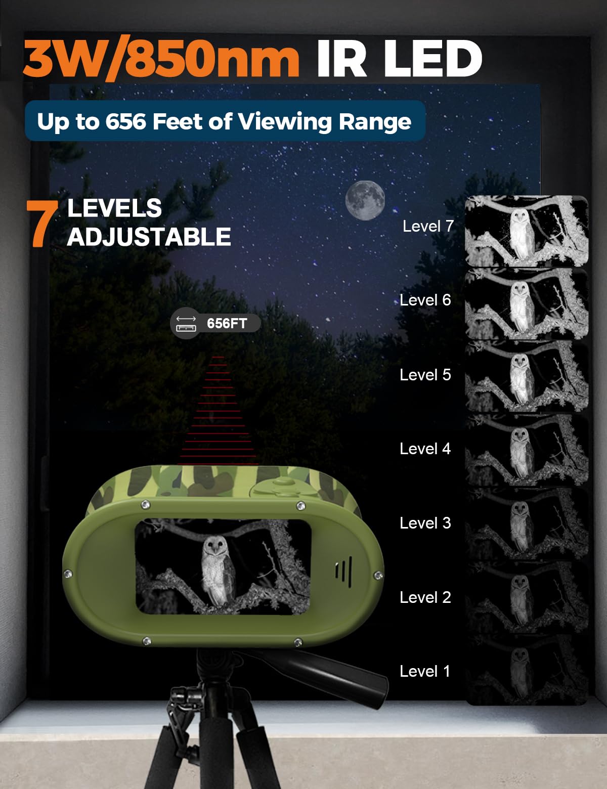 VISIOGEAR Night Vision Binoculars for Kids, Christmas Birthday Gifts for Toddle Girls Boys, 2.5K UHD Night Vision Goggles with Flashlight, Kids Camera Includes 32GB TF Card to Save Photo and Video 5