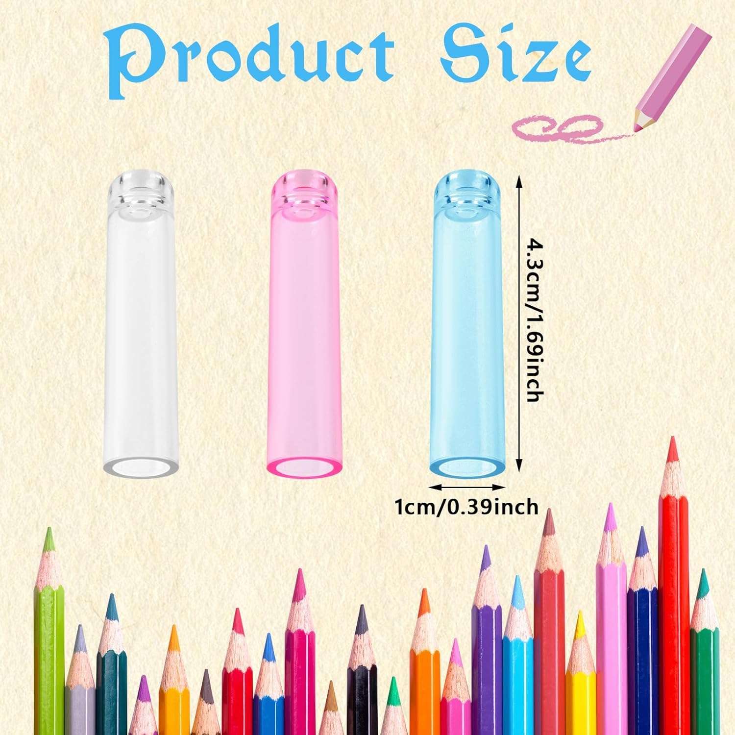 BHAVRUTT 10 Pcs Colorful Plastic Pencil Caps | Pencil Tip Protectors & Extender Holders | pencil holders Stationery Supplies for Students, School & Office Use (PACK OF 10) 3
