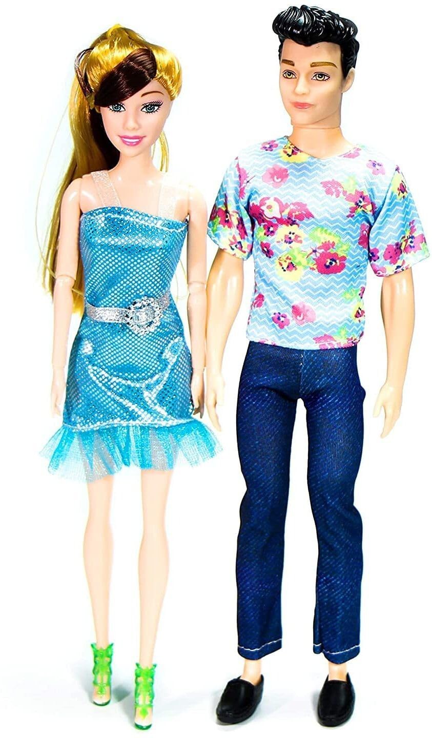 Barodian's Couple Doll Set - Beautiful Boy & Girl Figurines, Multicolor Plastic Dolls for Kids, He Decor 3