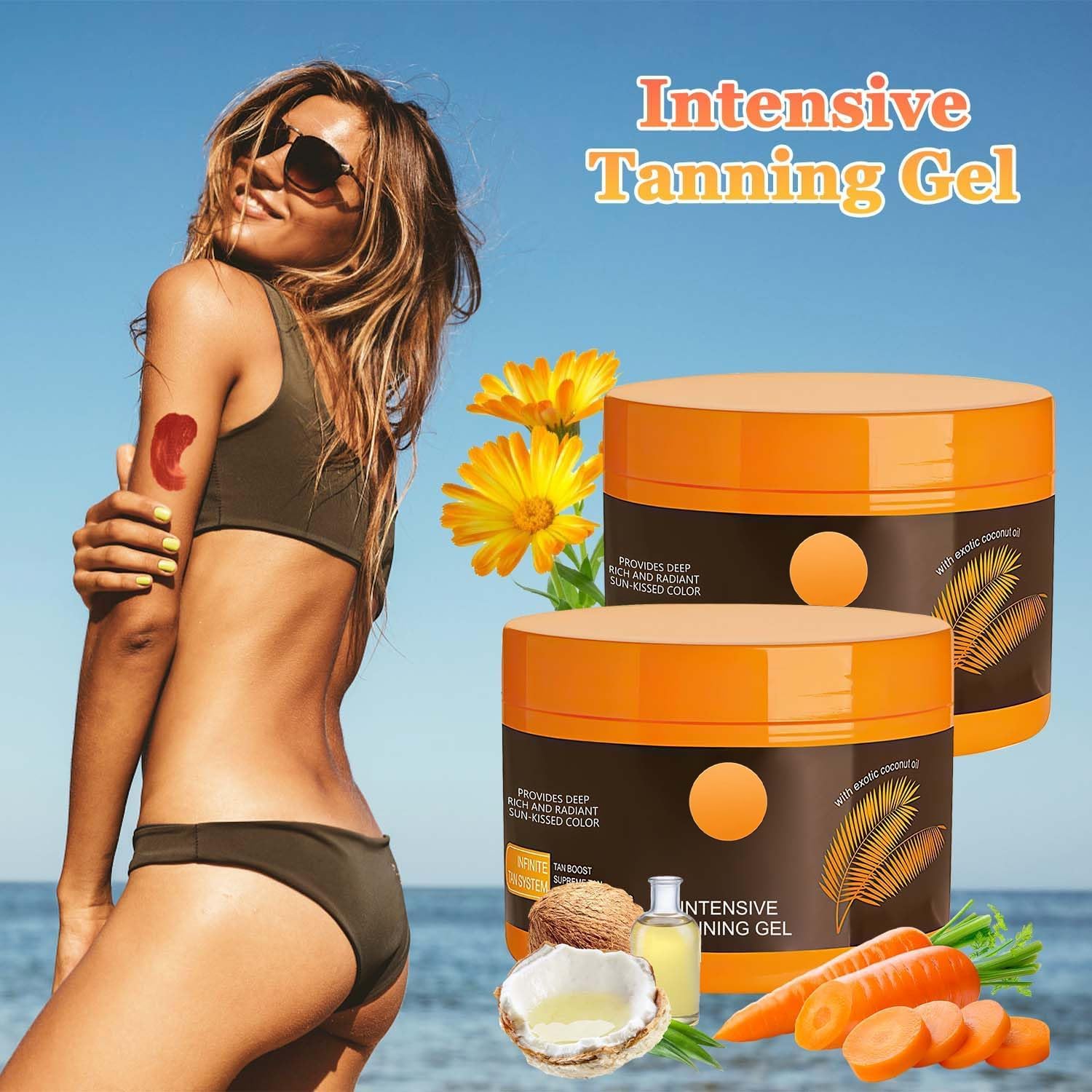 MOYATAVX Luxury Intensive Tanning Gel - Natural Tanning Accelerator Cream Gel - Brown Tanning Gel - for Sunbeds & Outdoor Sun 5