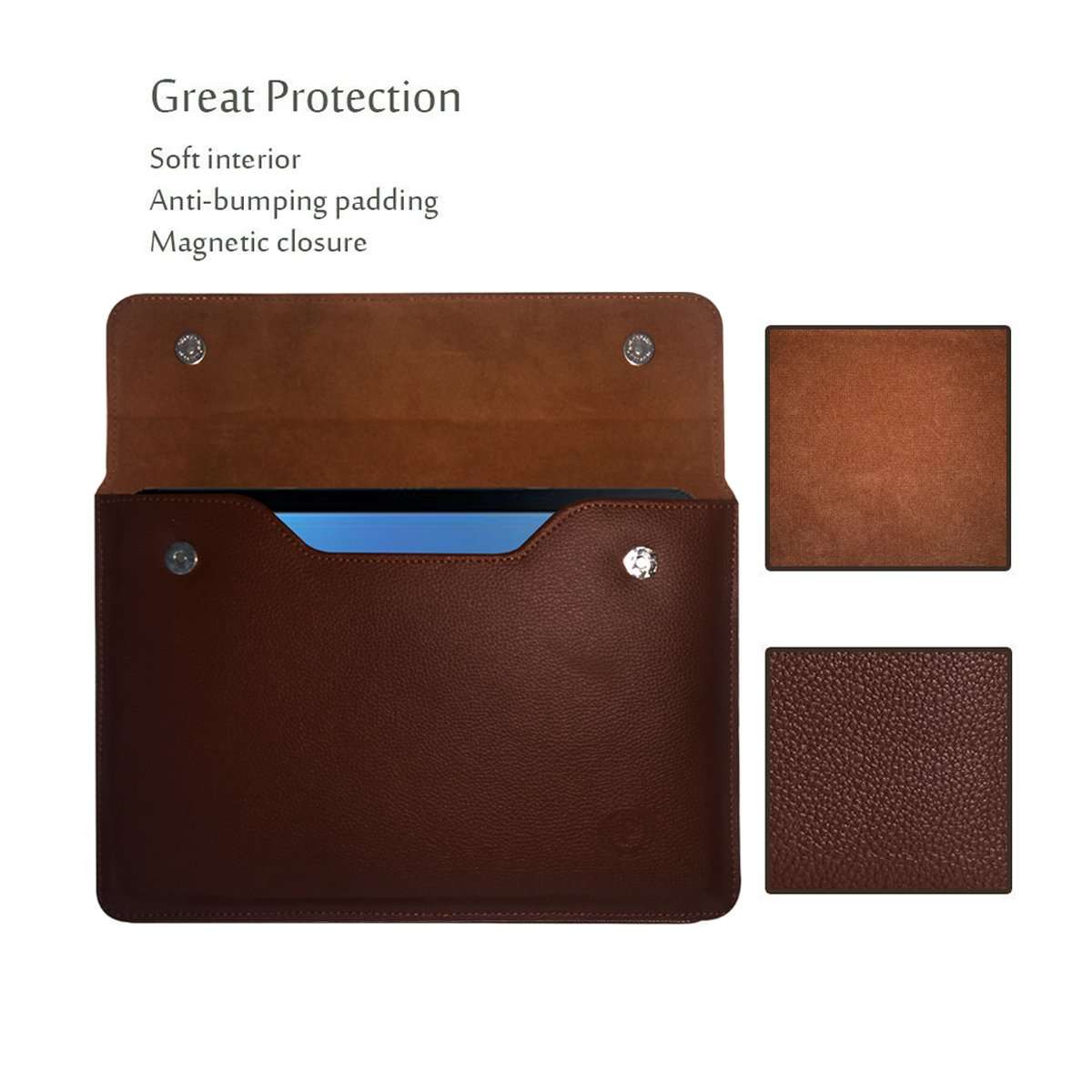 Fastway Wallet Sleeve Case for Notion Ink Cain 10 Tab with Document Pocket (Black) (Brown) 4