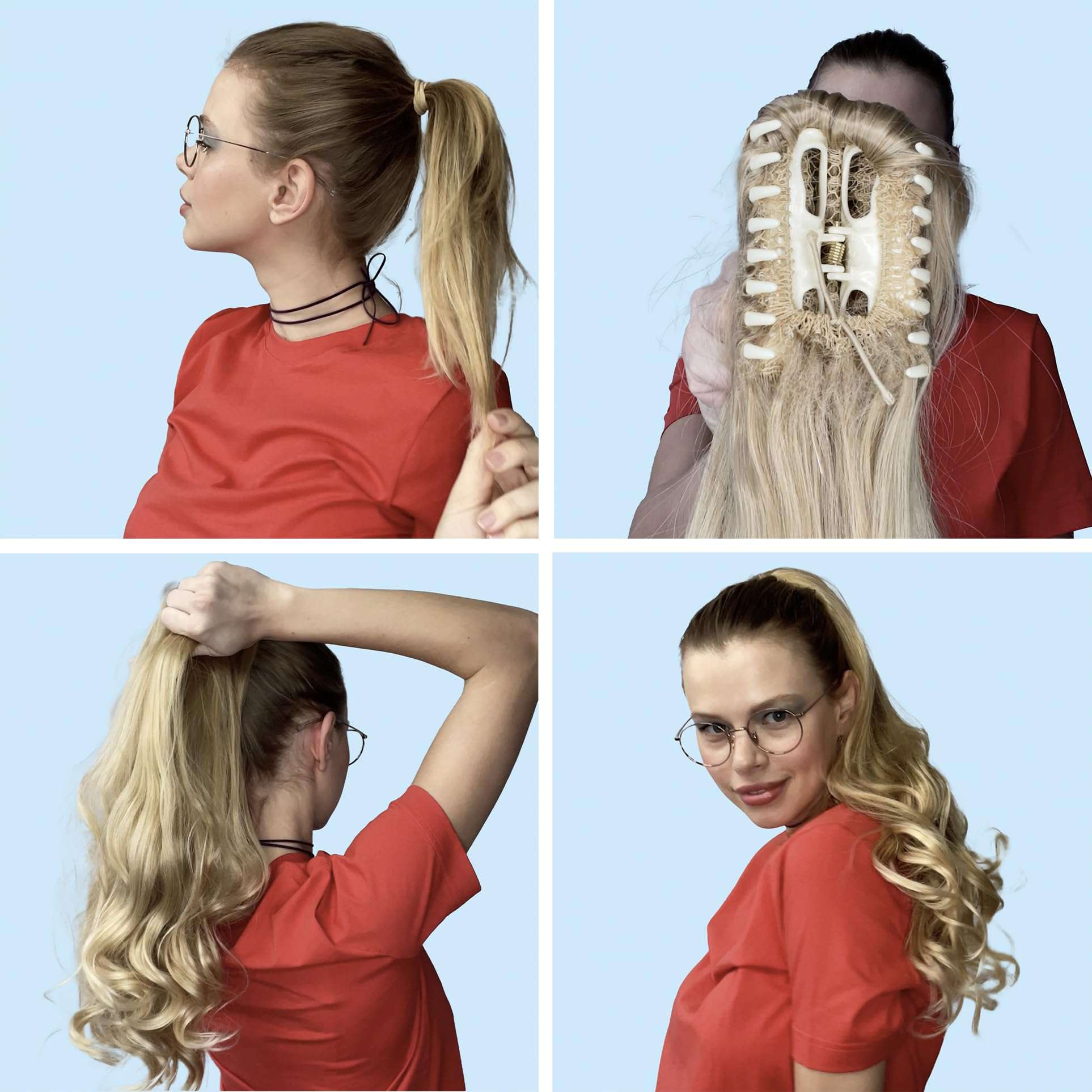 Prettyshop Hairpiece-Ponytail Ombré Gray Mix # 1Btgray H121: Prettyshop 24" Hair Piece Ponytail Clip On Extension Long Voluminous Wavy Heat-Resisting Ombré Gray Mix # 1Btgray H121 6