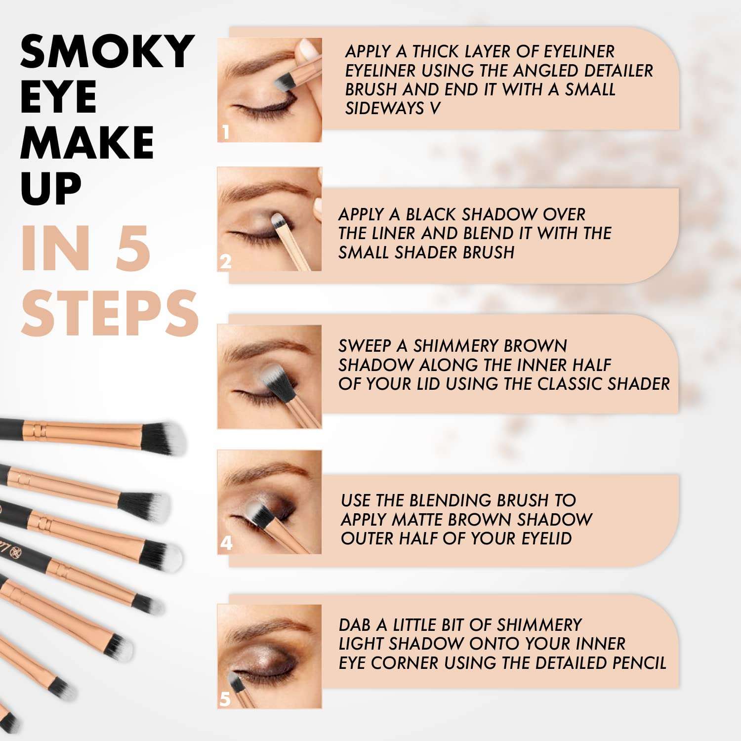 Eye Makeup Brushes Eyeshadow Brush Set - 7pcs Soft Synthetic Eyeshadow Blending Brush Kit - For Blending Eyeshadow, Eyeliner, Crease, Eyebrow - Long Lasting, Apply Better, Flawless Look Makeup 6