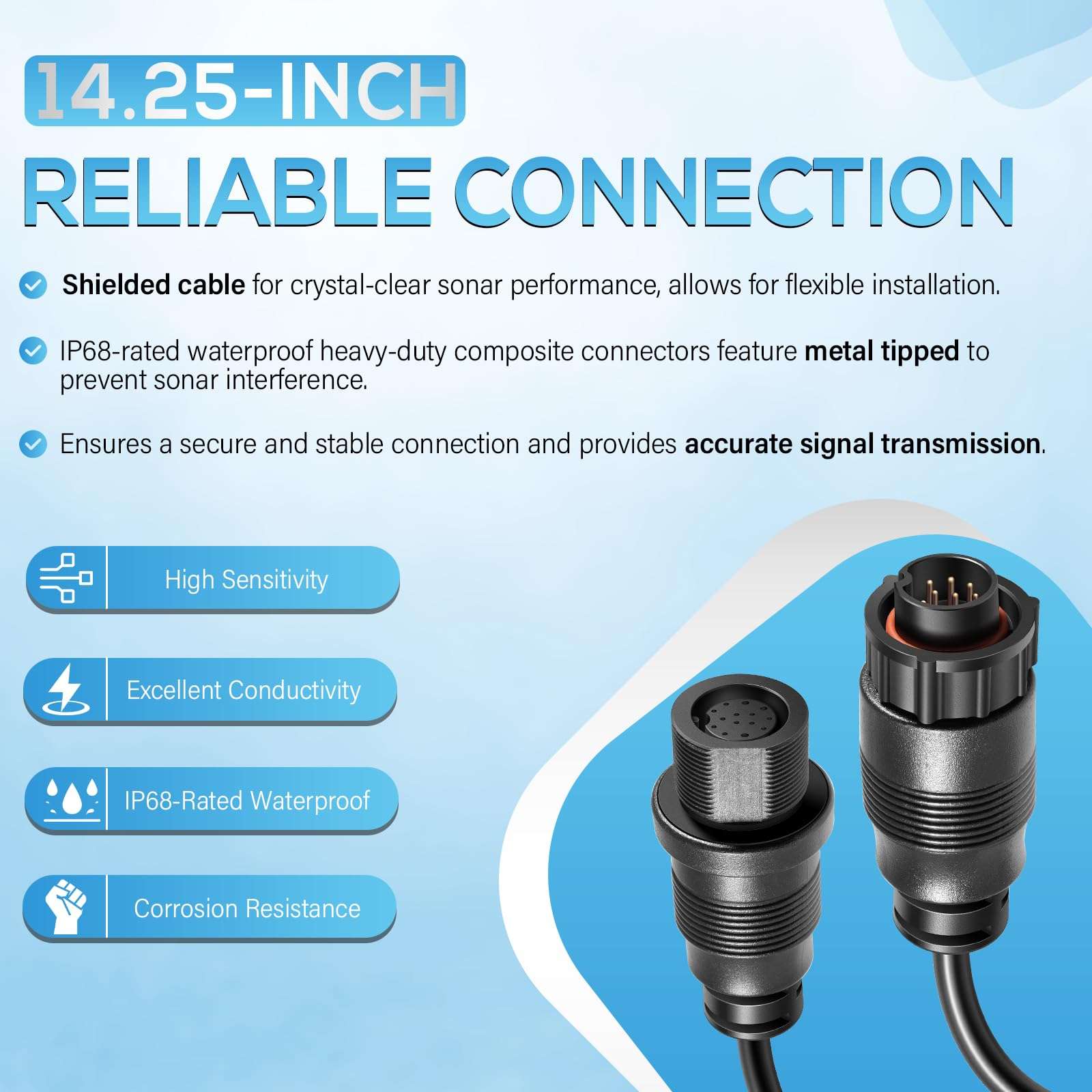 Replacement for Minn Kota 1852079 DSC Adapter Cable MKR-DSC-16 for Lowrance 9-Pin Fish Finders IP68 Waterproof 5