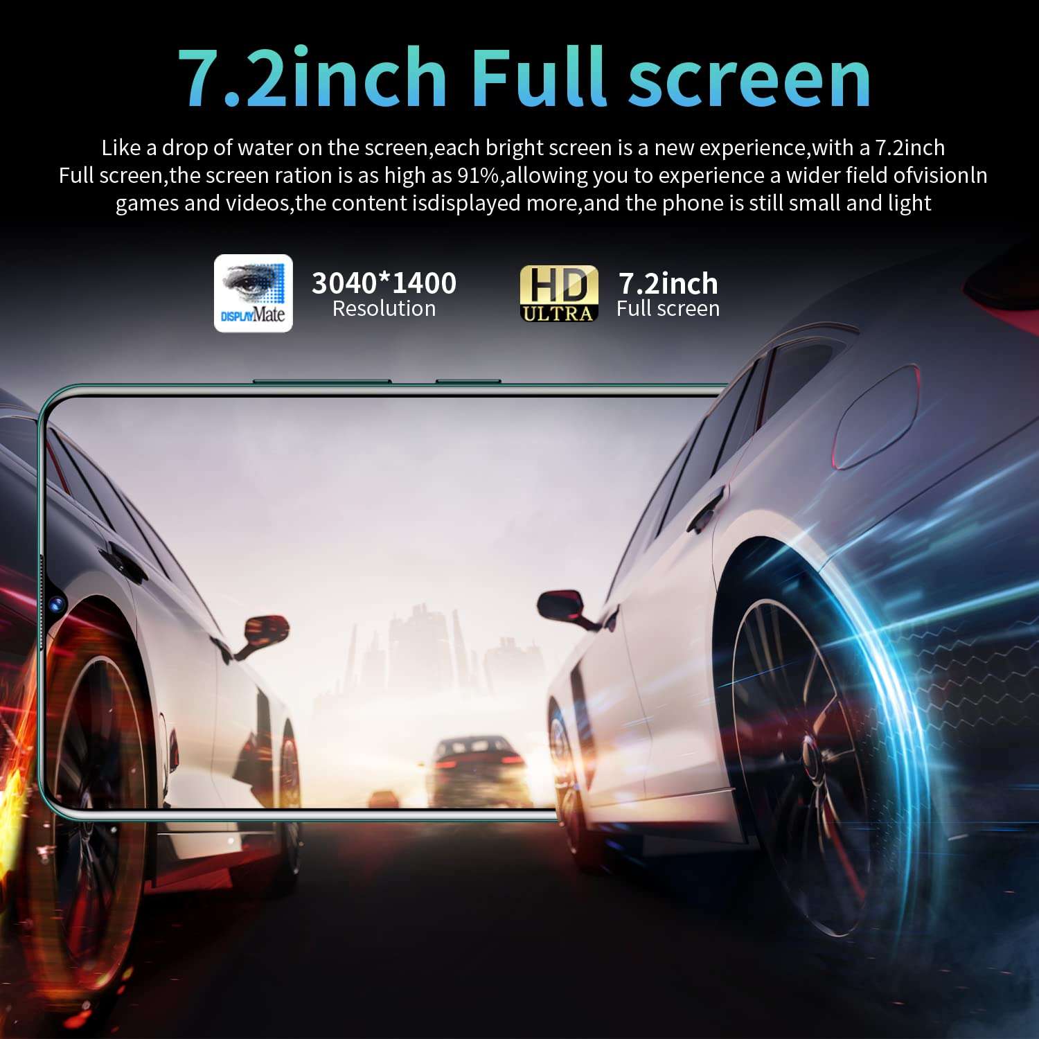 R9 Ultra 5G Cell Phone, Unlocked Android Smartphone, 12GB+1TB, 90Hz 7.2'' FHD LCD Display Screen, 16MP+64MP Camera, 6800mAh Battery Life, Dual Sim Card (Green) 5