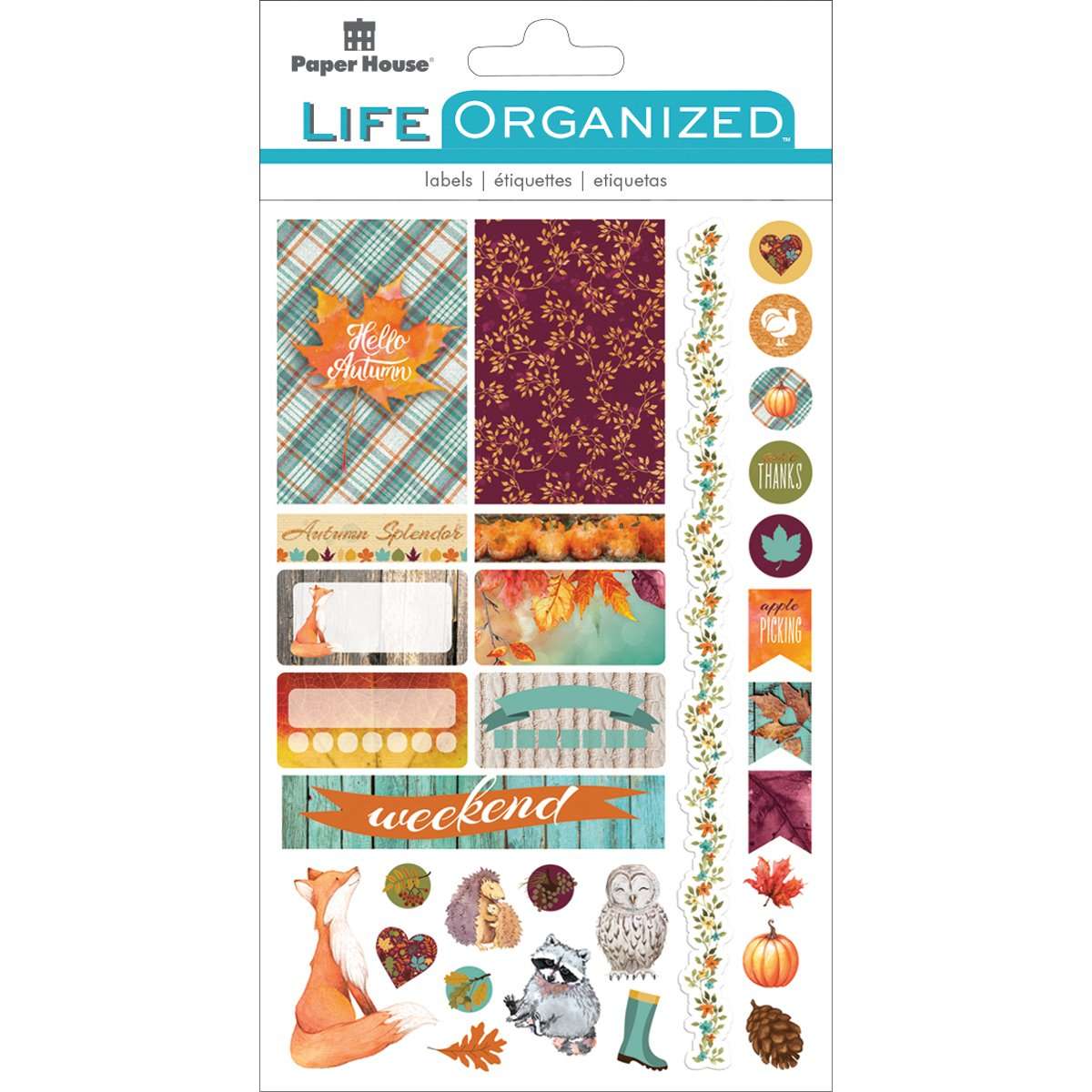 Paper House Productions STPL-0016 Autumn Woods Weekly Kit Planner Stickers, 3-pack, 3 Count 1
