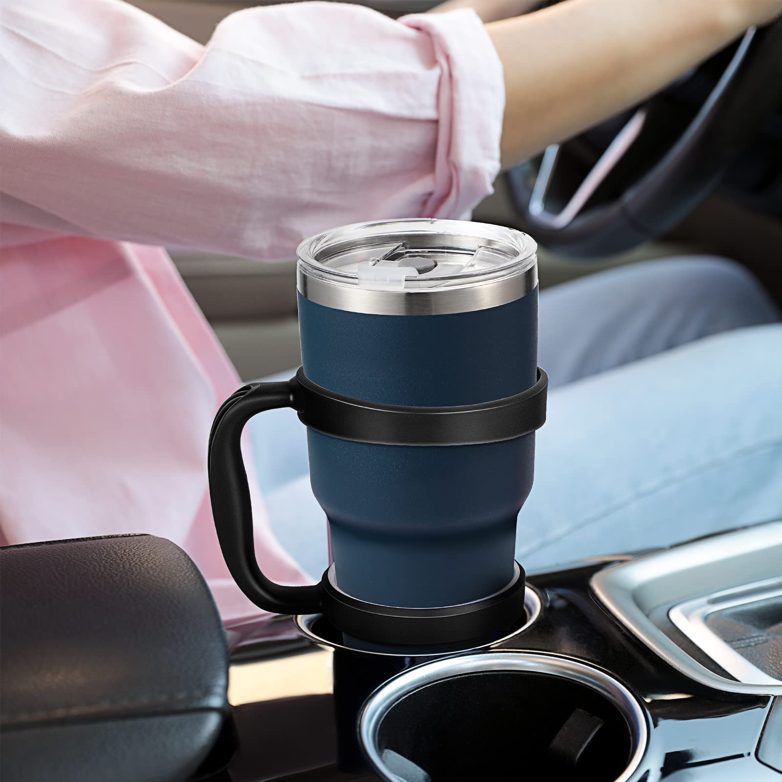 Sieral 5 Pack Tumbler Handle Tumbler Holder Portable Compatible with 30 oz of RTIC, Simple Modern, SUNWILL, Tervis All Brand Travel Tumbler Cup Mug (Stylish Style) 3