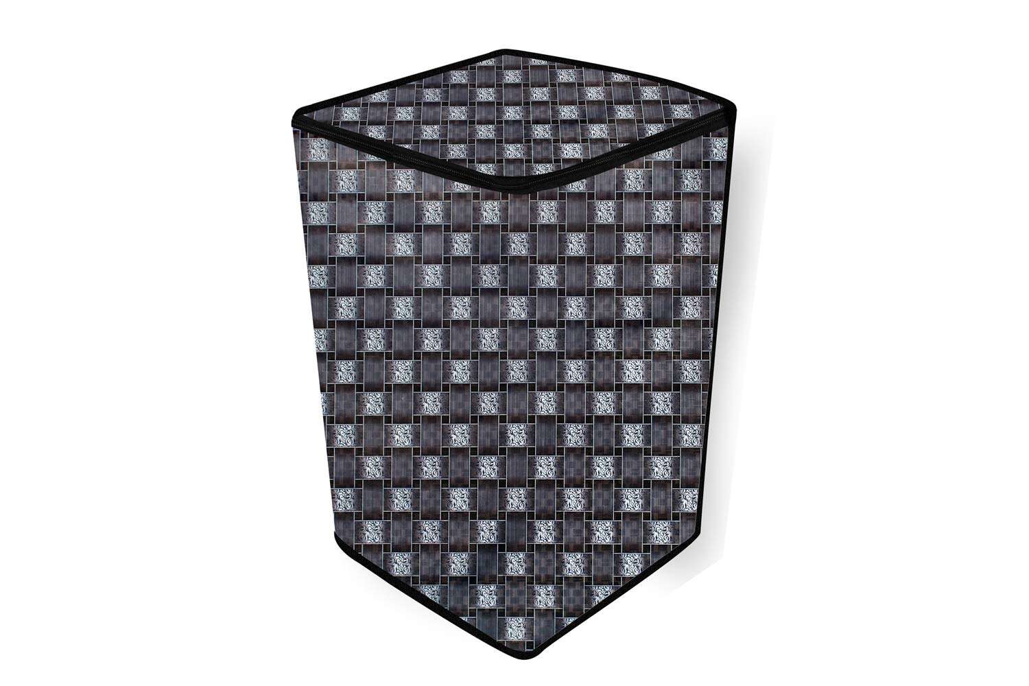 The Furnishing Tree PVC Washing Machine Cover Fully Automatic Compatible for Samsung 6.5 kg Top Load WA65M4205HV/TL Basketweave Pattern Grey, 24 IN (WNo27_56FA/6k) 3