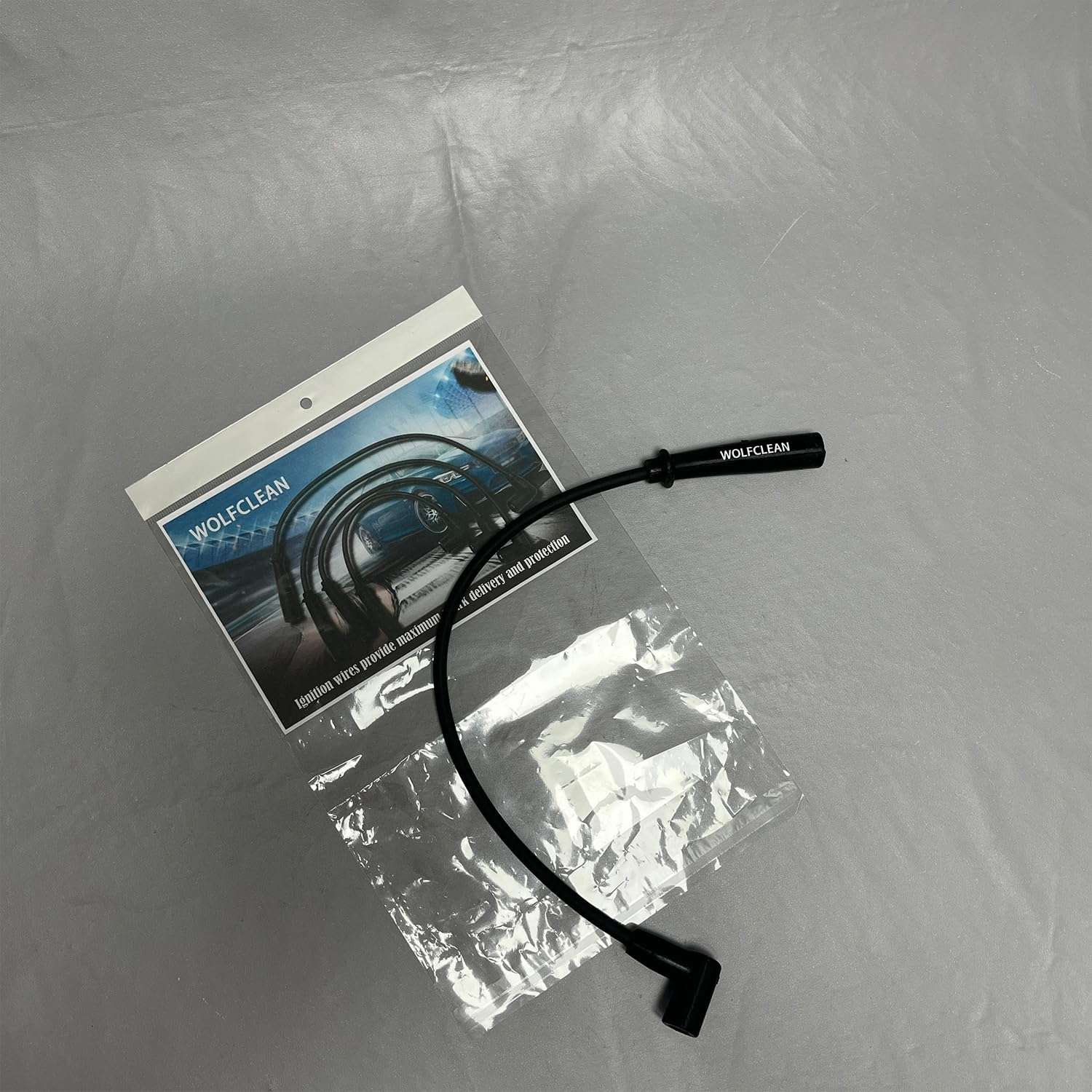 WOLFCLEAN Spark plug ignition wires , Performance Universal Spark Plug Wire ,Black 3