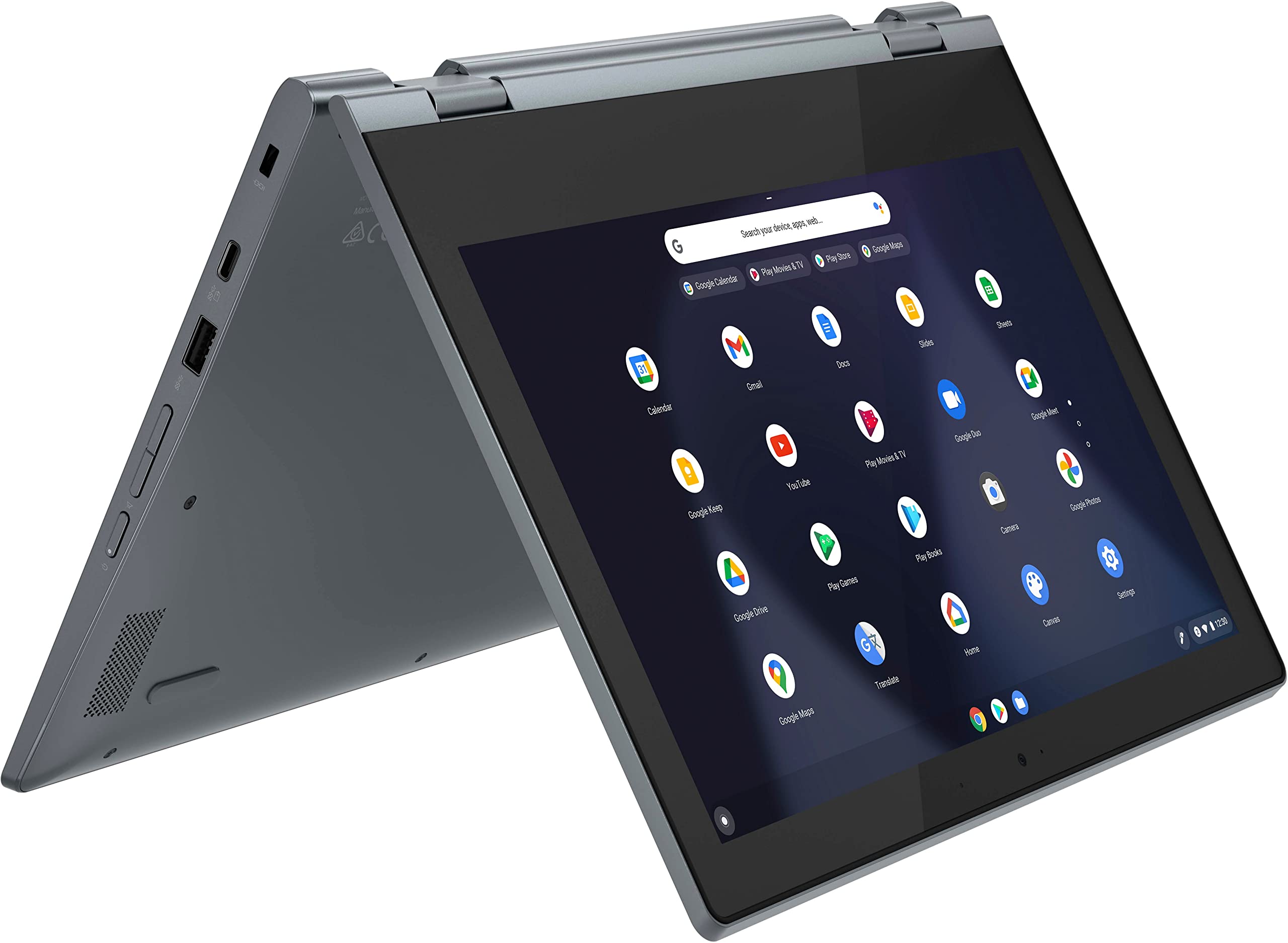 Lenovo IdeaPad Flex 3 Chromebook 11.6" Touchscreen 2-in-1 Laptop, Intel Celeron N4020 up to 2.6GHz, 4GB DDR4 RAM, 64GB eMMC, WiFi, Bluetooth, Abyss Blue, Chrome OS, BROAG 4Feet USB Extension Cable 1