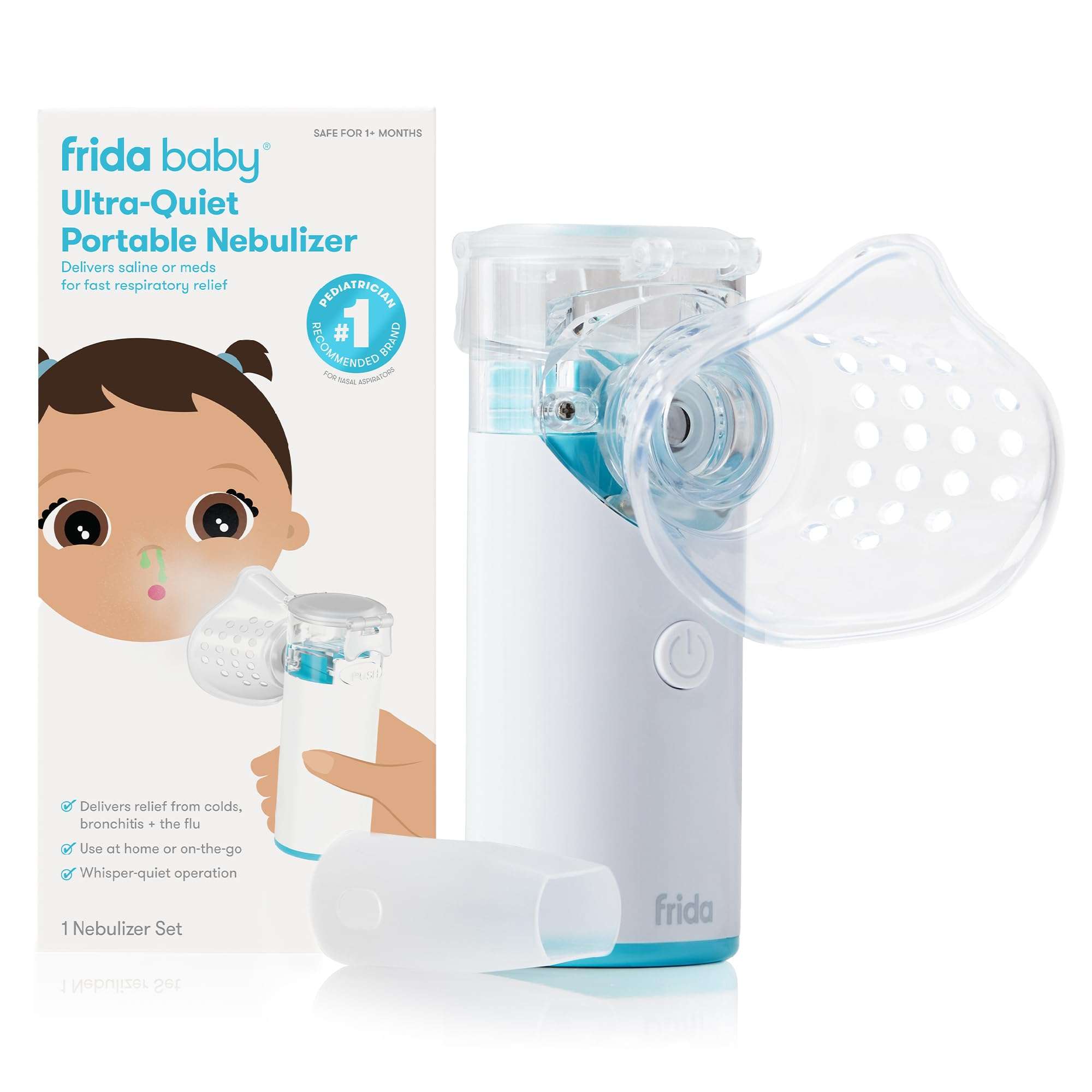Frida Baby Nebulizer for Babies, Portable Nebulizer for Kids, Babies & Infants, Ultra-Quiet Handheld Nebulizer with Mask + Diffuser, Congestion + Flu Relief 1