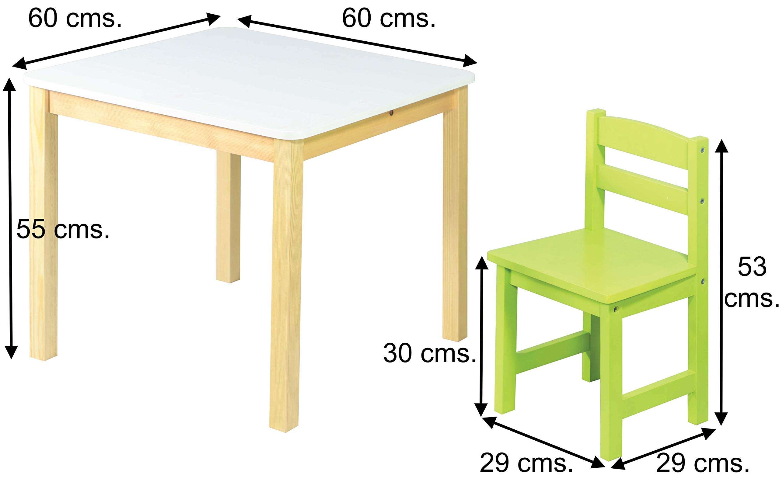 Alex Daisy Kids Solid Wood Activity Table & Chairs Set - 3 Pcs. Set 4