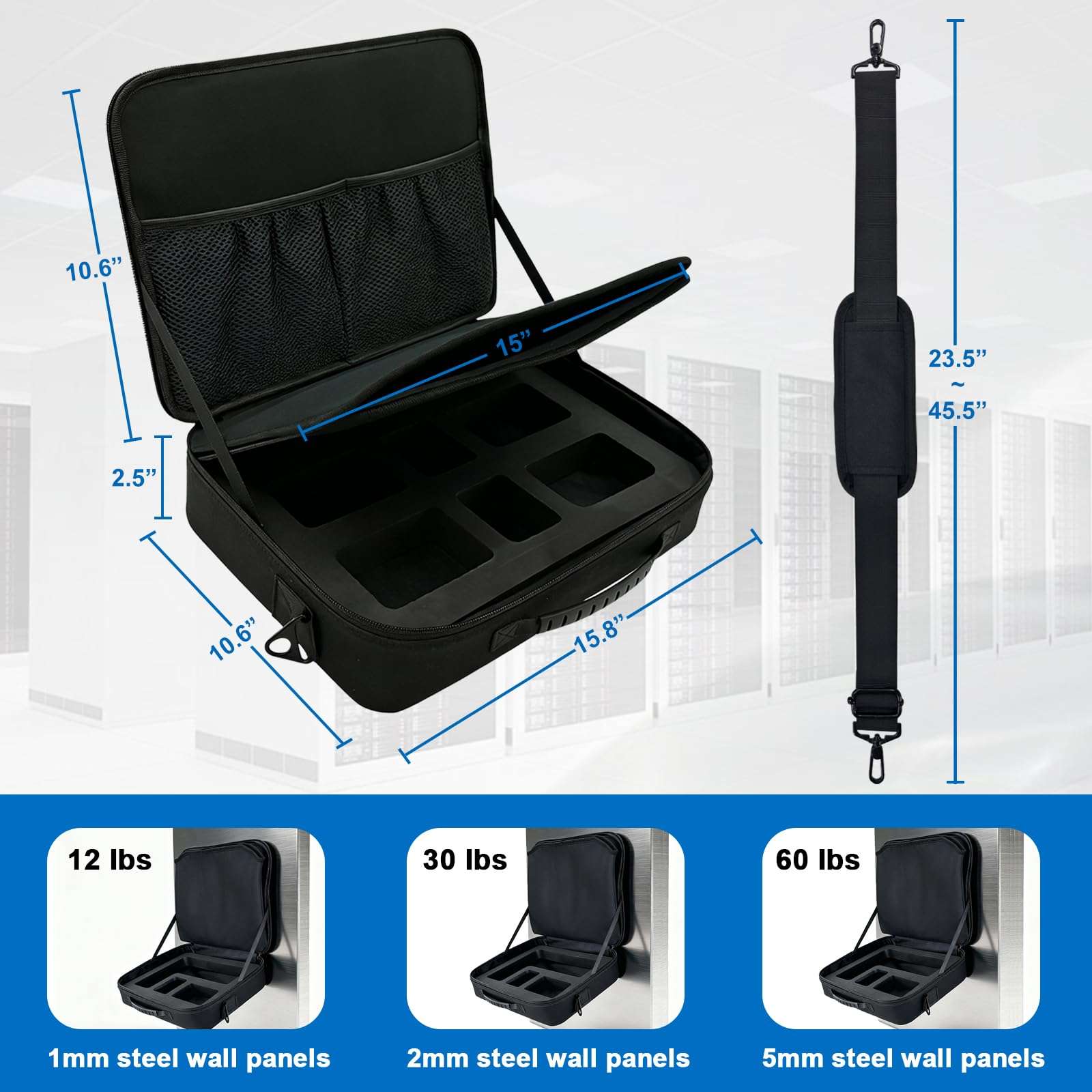 Magnetic Portable Laptop Stand for Technicians, 18-Magnet Hands-Free Workstation, Rated to 60 lbs Magnetic Toolbox, Heavy-Duty Laptop Stand & Tool Organizer, Attach to Trucks, HVAC, Walls, Engineers 3