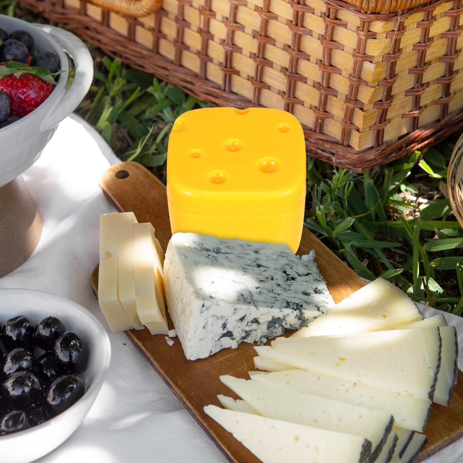 HOLIDYOYO Cheese Slice Holder Lid Kitchen Cheese Storage Containers Aesthetically Pleasing Cheese Container Fresh Cheese Container for Refrigerator Portable Cheese Small Boxes 6