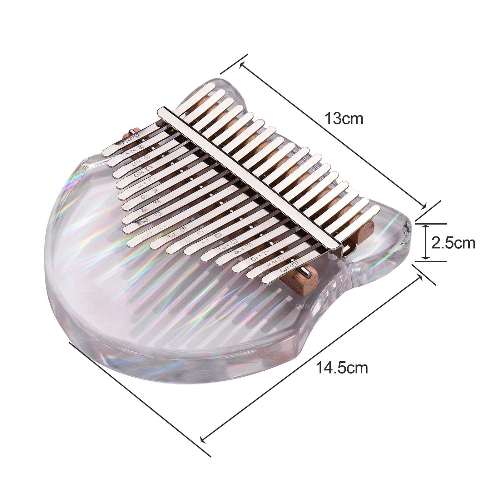 17 Keys Transparent Acrylic Thumb Piano Kalimba with Carry Case Tunin Hammer Stickers Cleanin Cloth Music Book 4