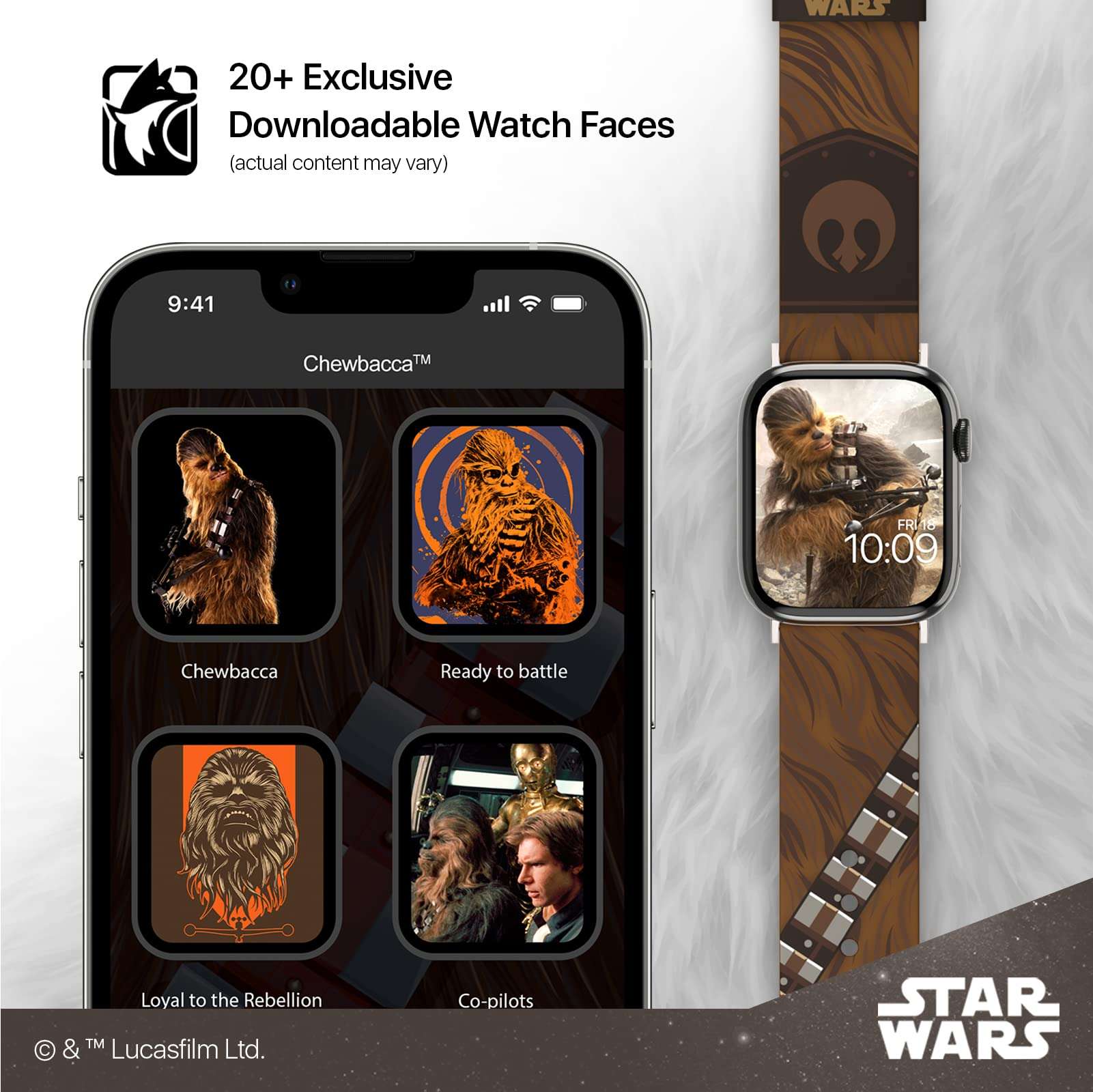 Star Wars - Chewbacca Smartwatch Band - Officially Licensed, Compatible with Every Size & Series of Apple Watch (watch not Included) 6